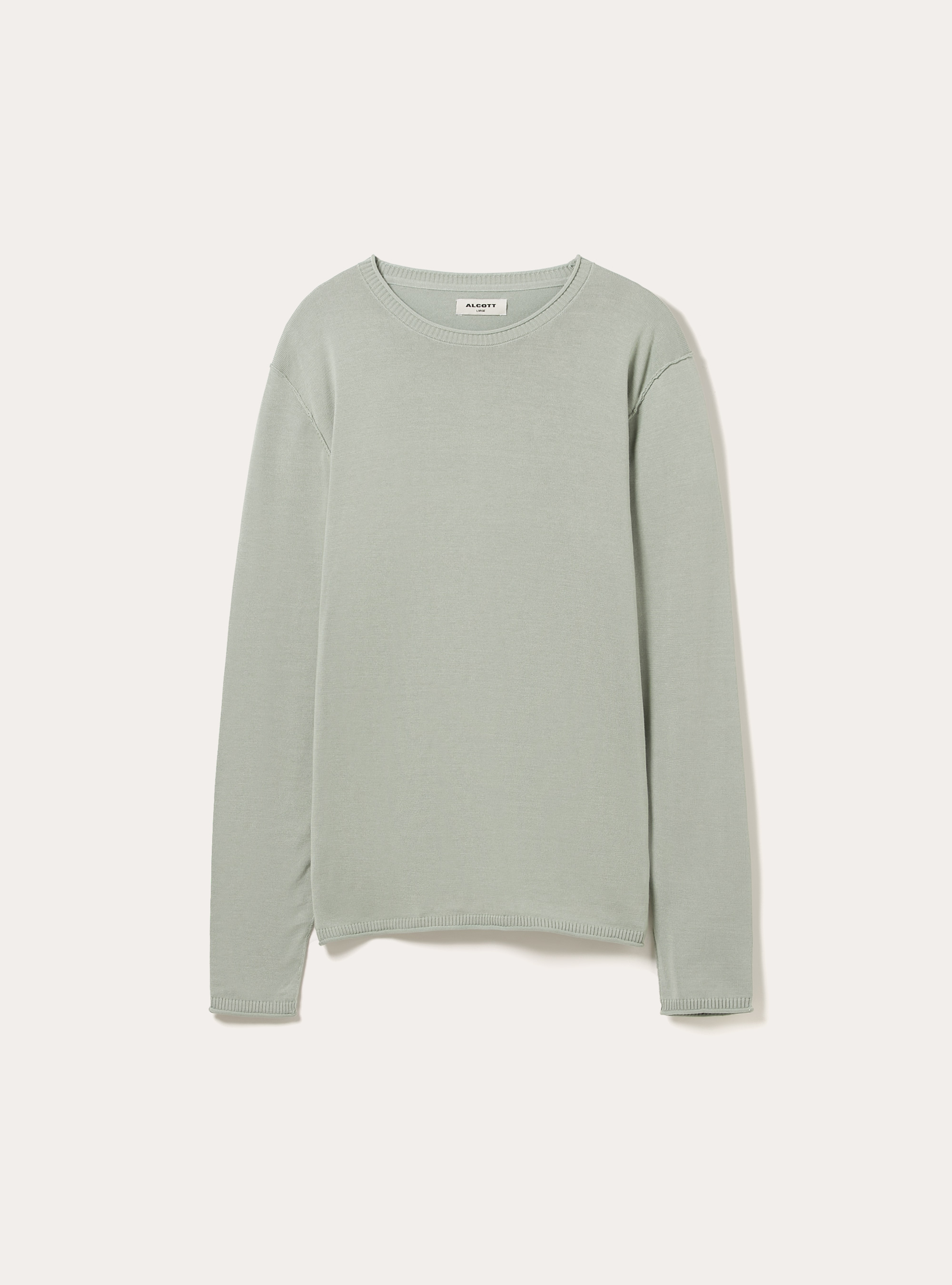 Jersey de cuello redondo de algod&oacute;n, SG3 SAGE LIGHT