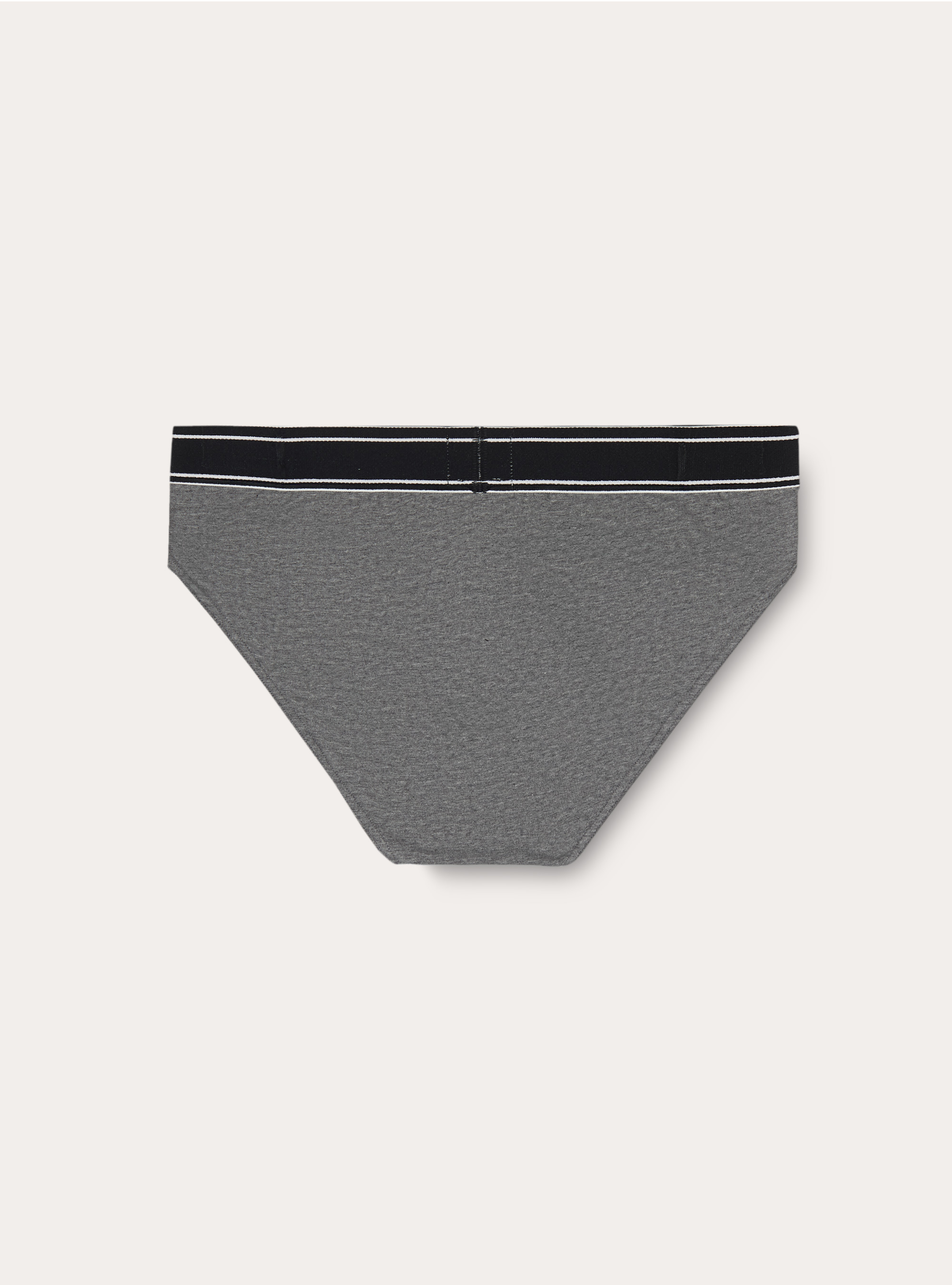 Stretch cotton briefs with logo, MGY1 GREY MEL DARK