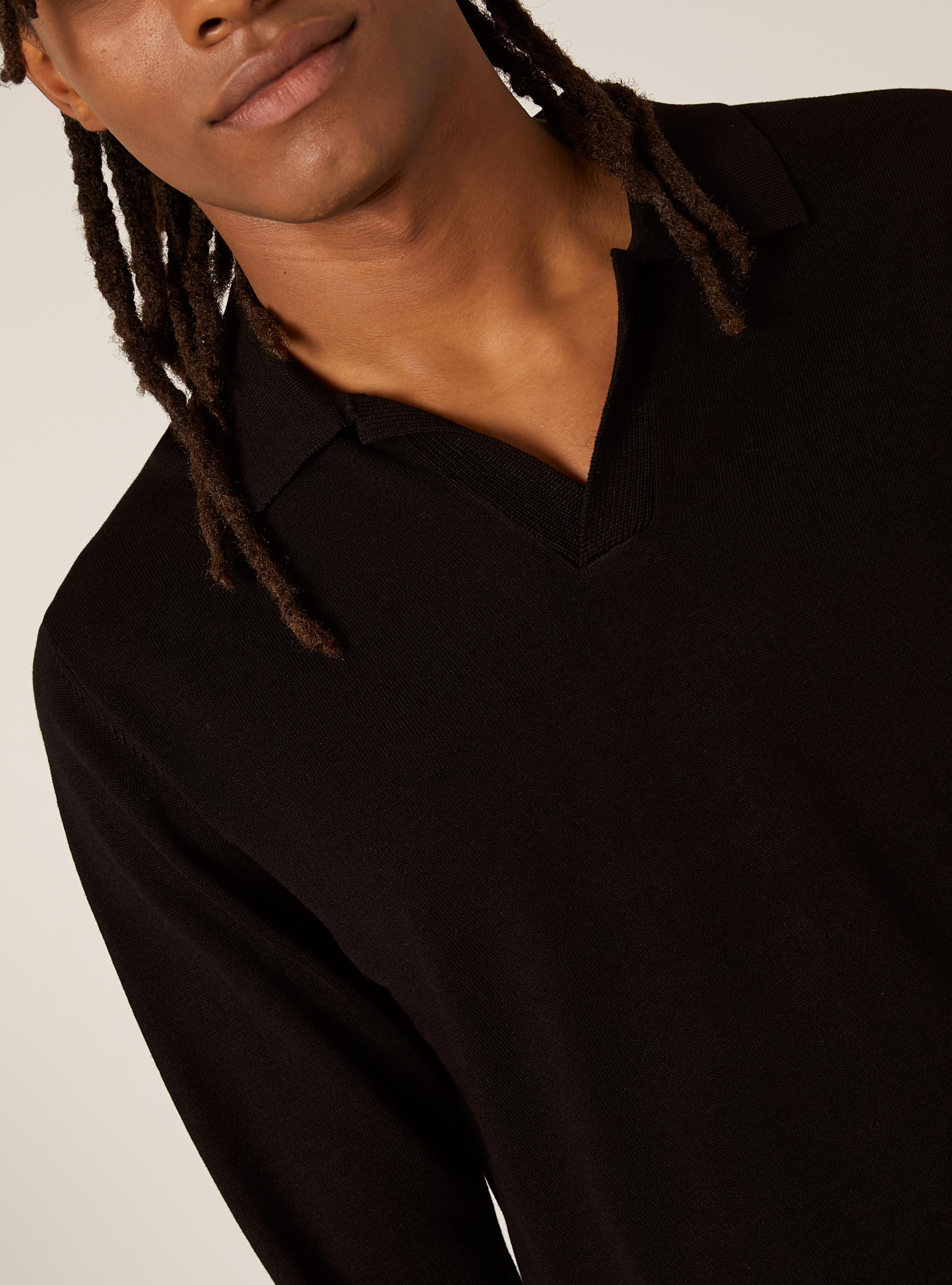 Polo de punto suave, BK1 BLACK