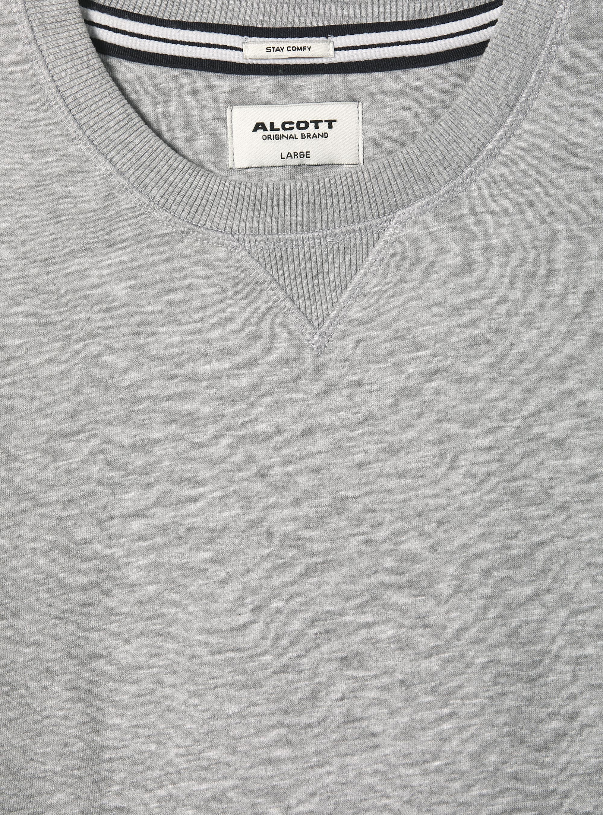 Sweat à col ras du cou de couleur unie, MGY2 GREY MEL MEDIUM