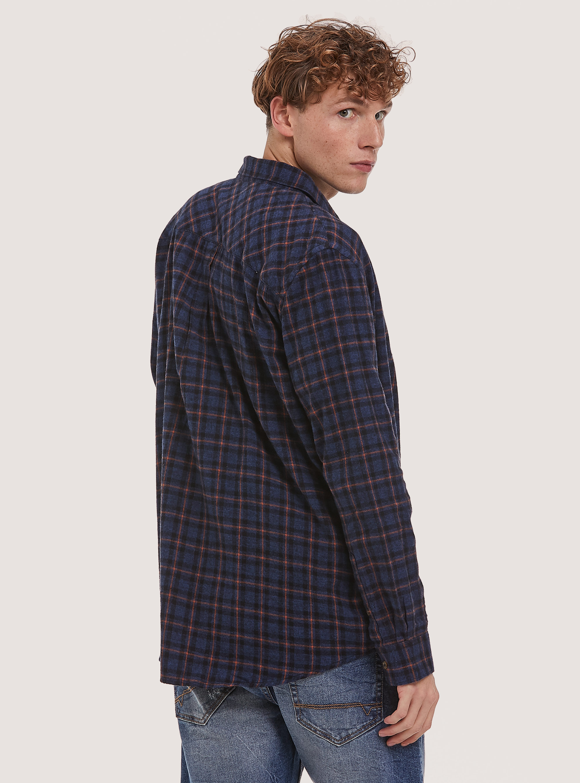 Camisa de franela a cuadros, NA2 NAVY MEDIUM