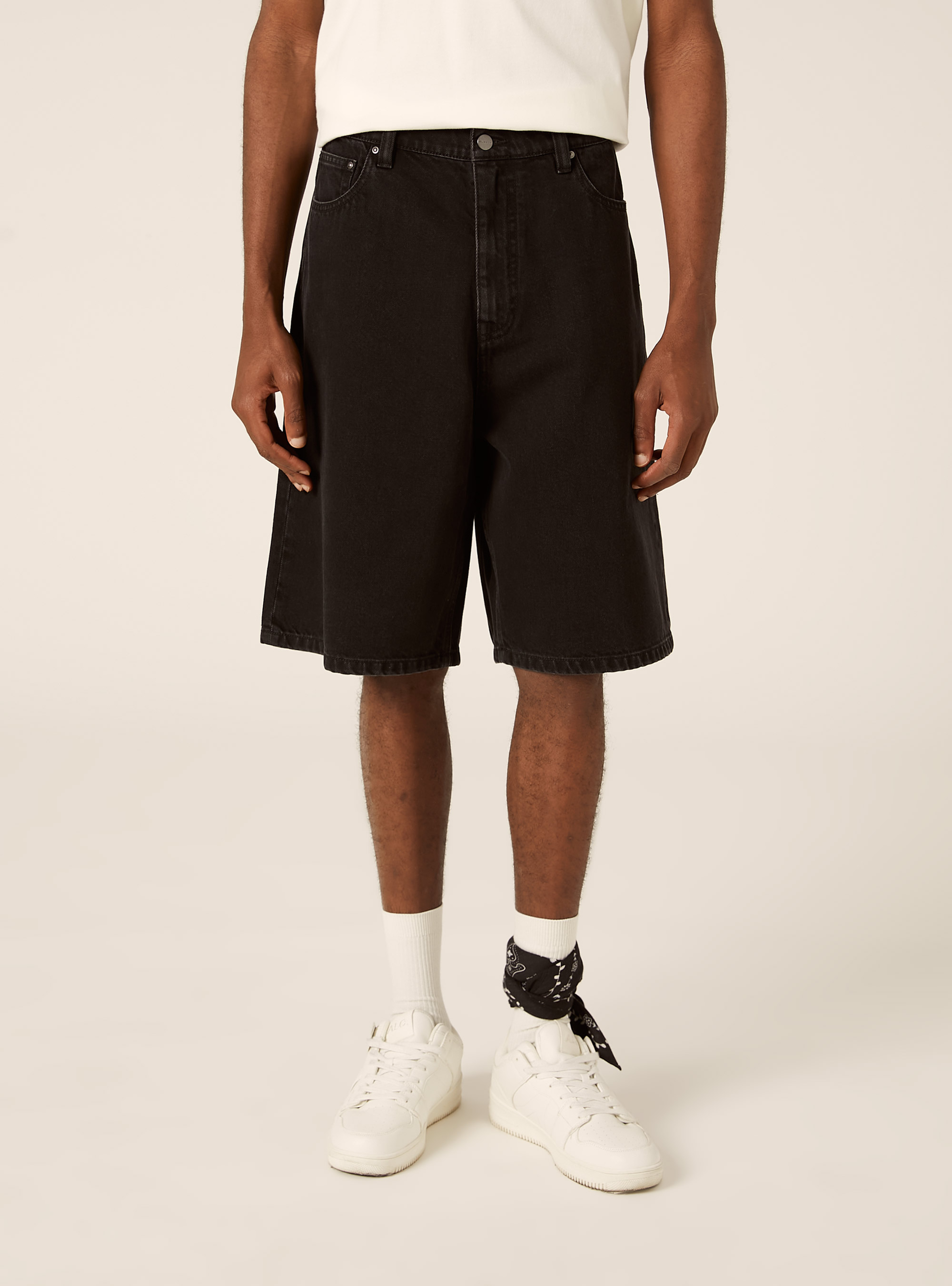 Loose Fit Jorts, BK1 BLACK