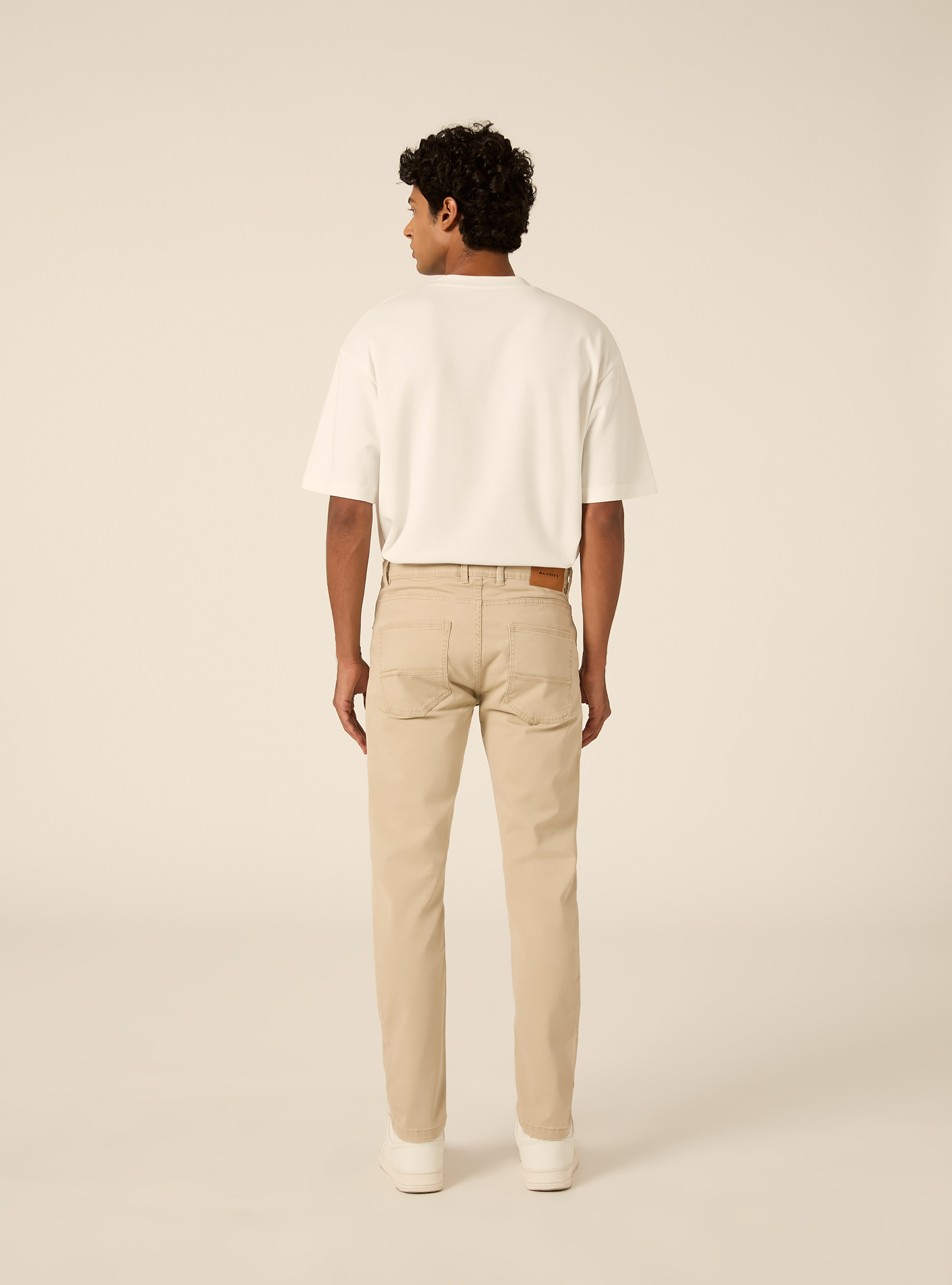 Pantaloni 5 tasche in twill, BG2 BEIGE MEDIUM