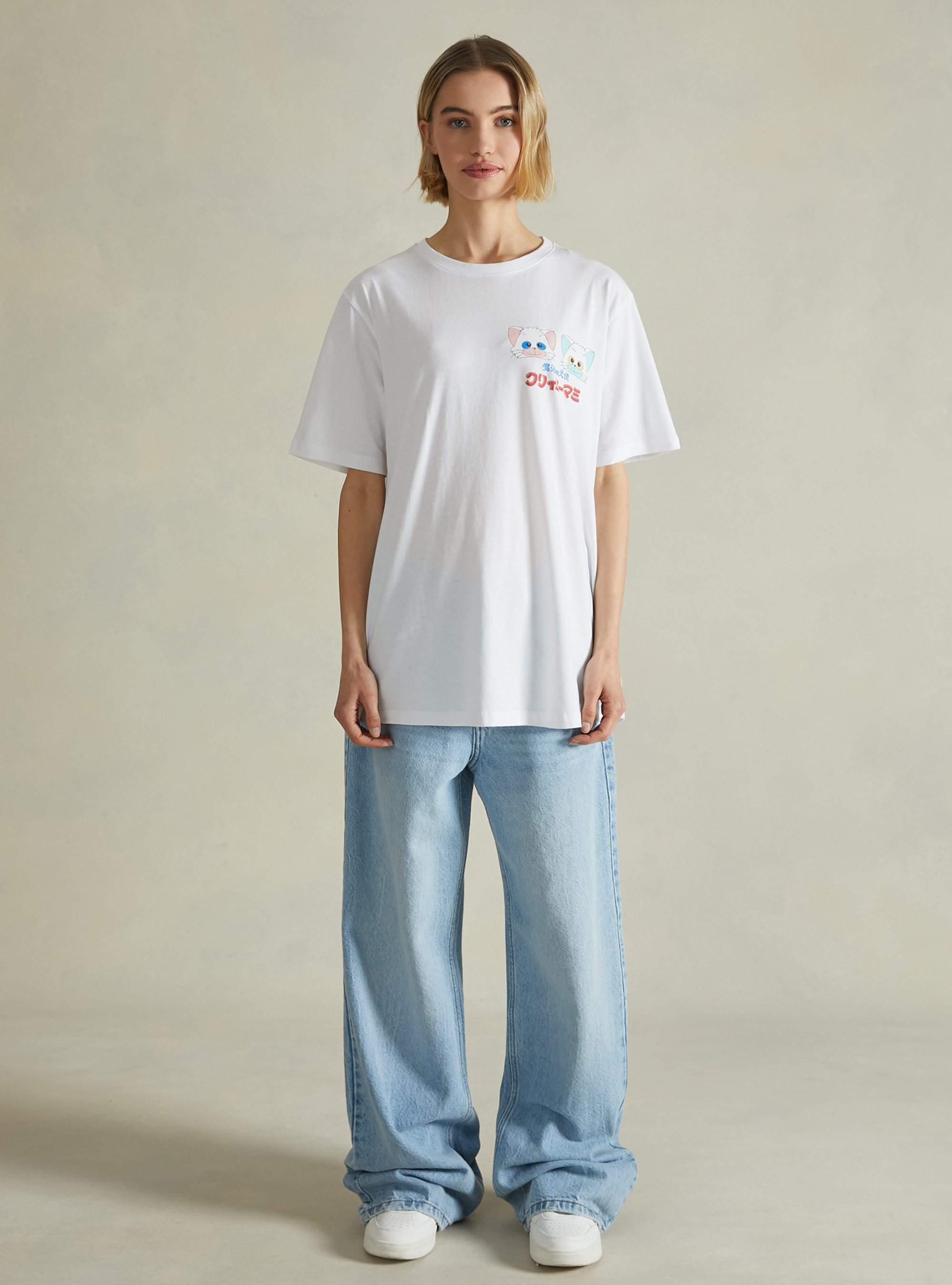 Creamy / Alcott oversized T-shirt, WH3 WHITE