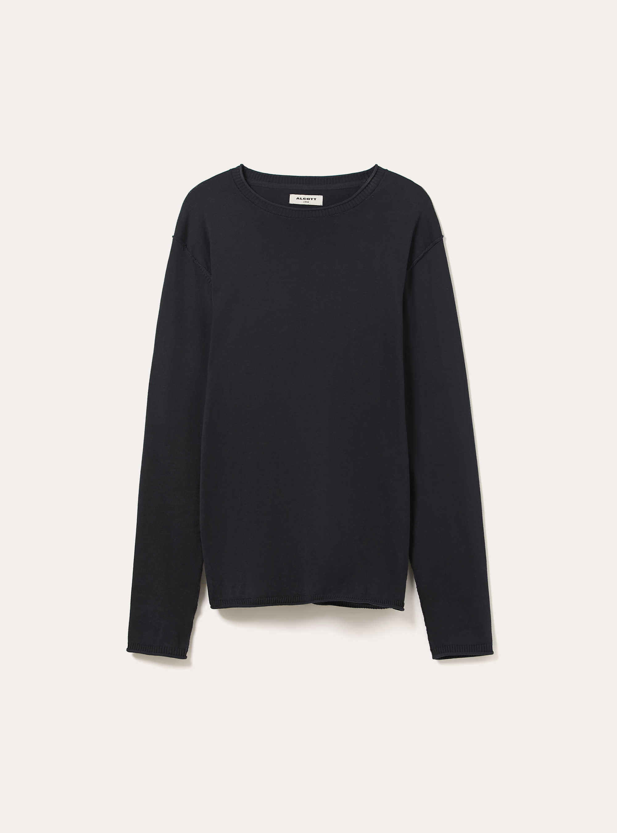 Jersey de cuello redondo de algod&oacute;n, NA2 NAVY MEDIUM