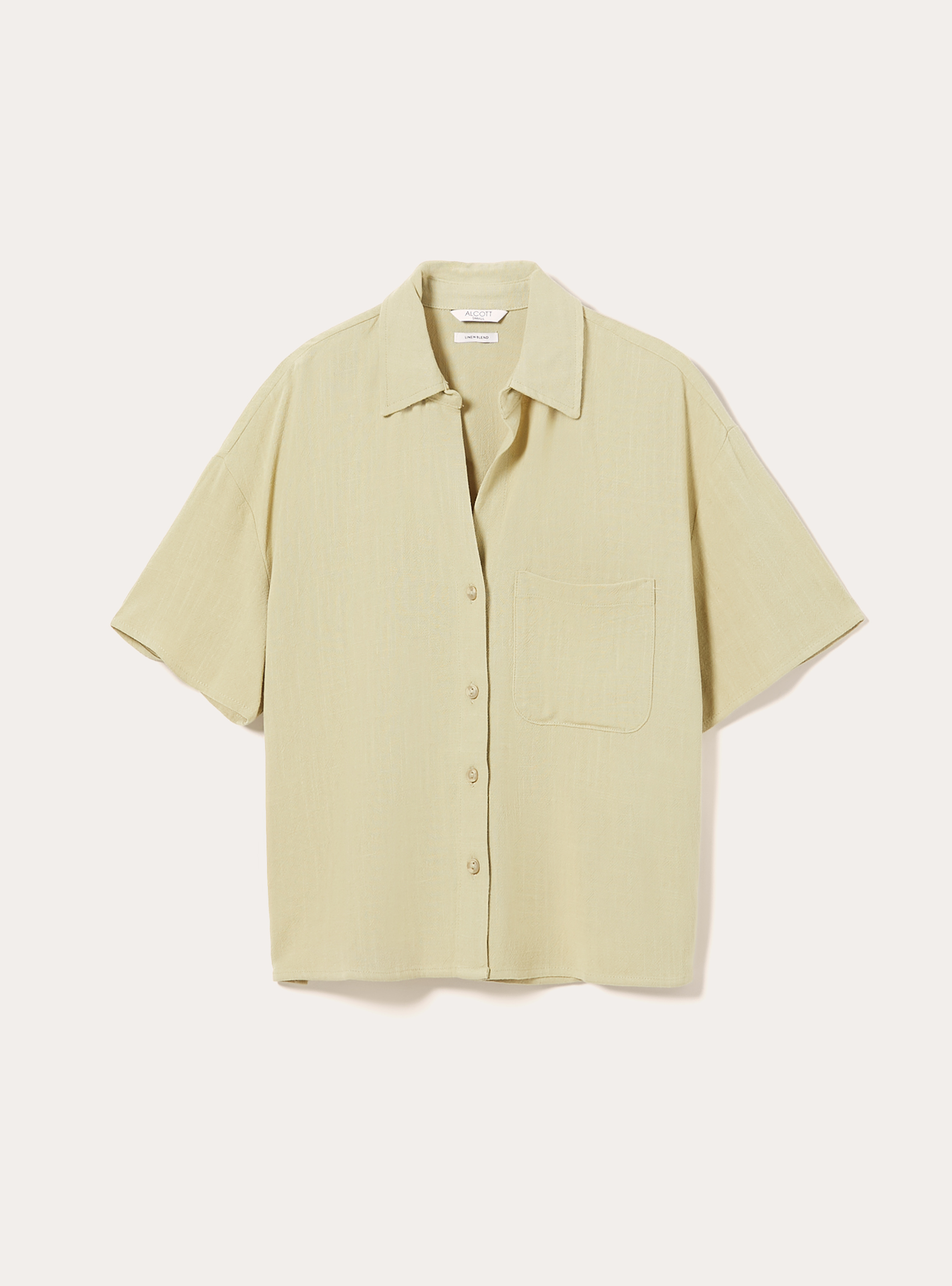 Linen blend cropped shirt, KY3 KAKY LIGHT