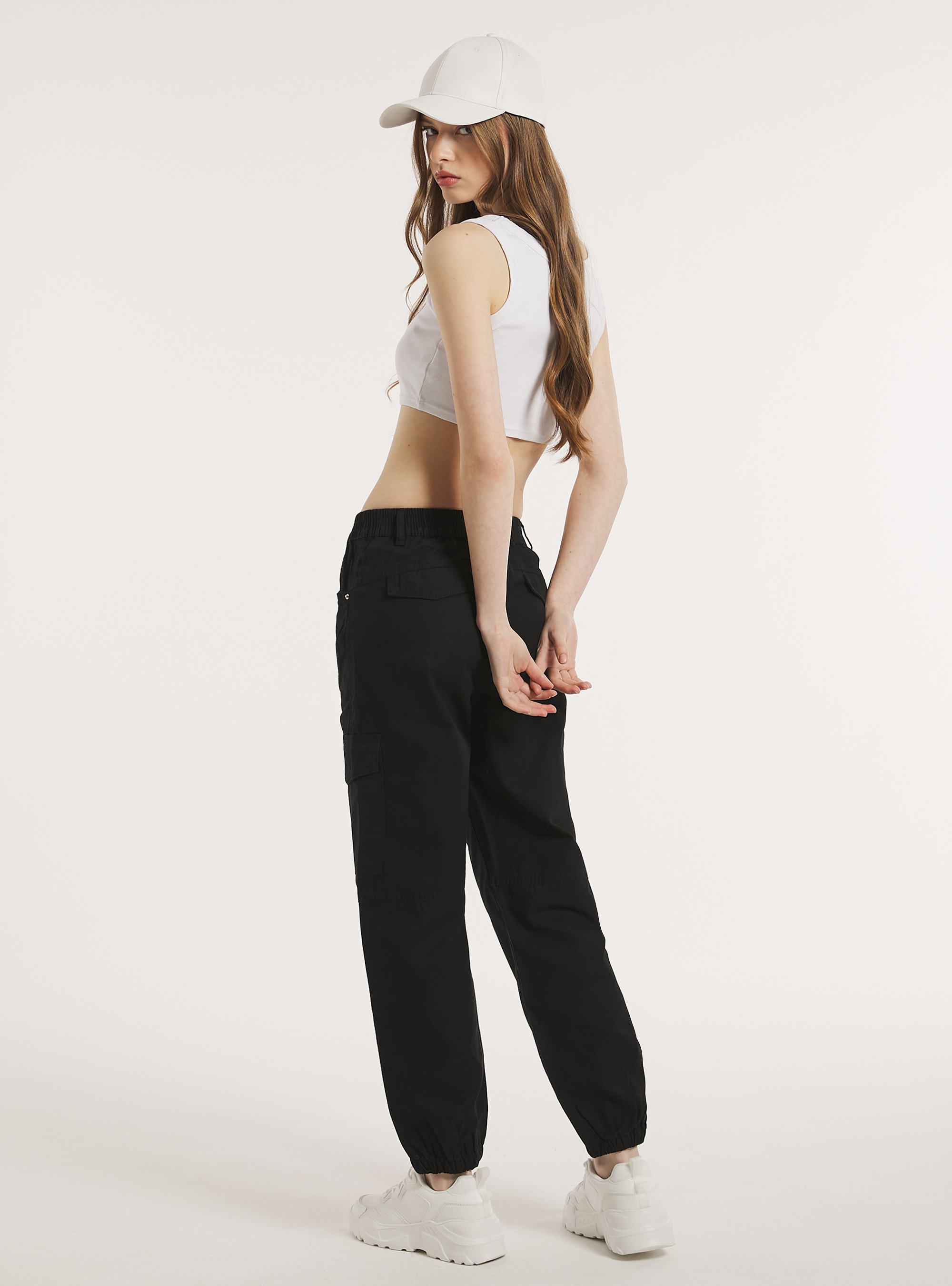 Pantaloni jogger cargo, BK1 BLACK