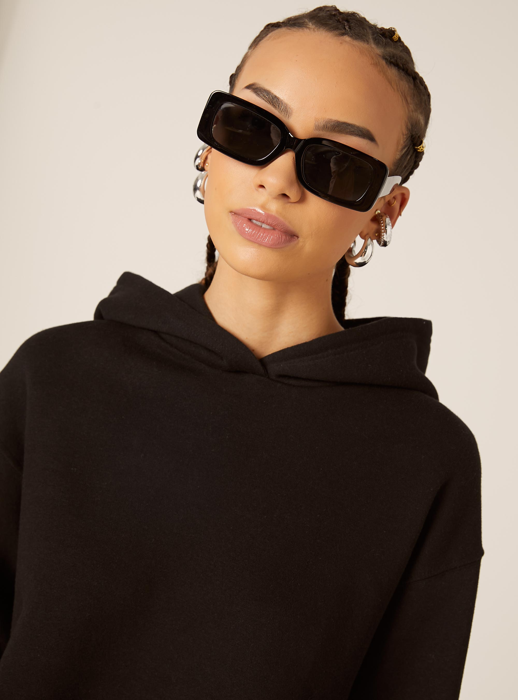 Sweat à capuche coupe boxy, BK1 BLACK