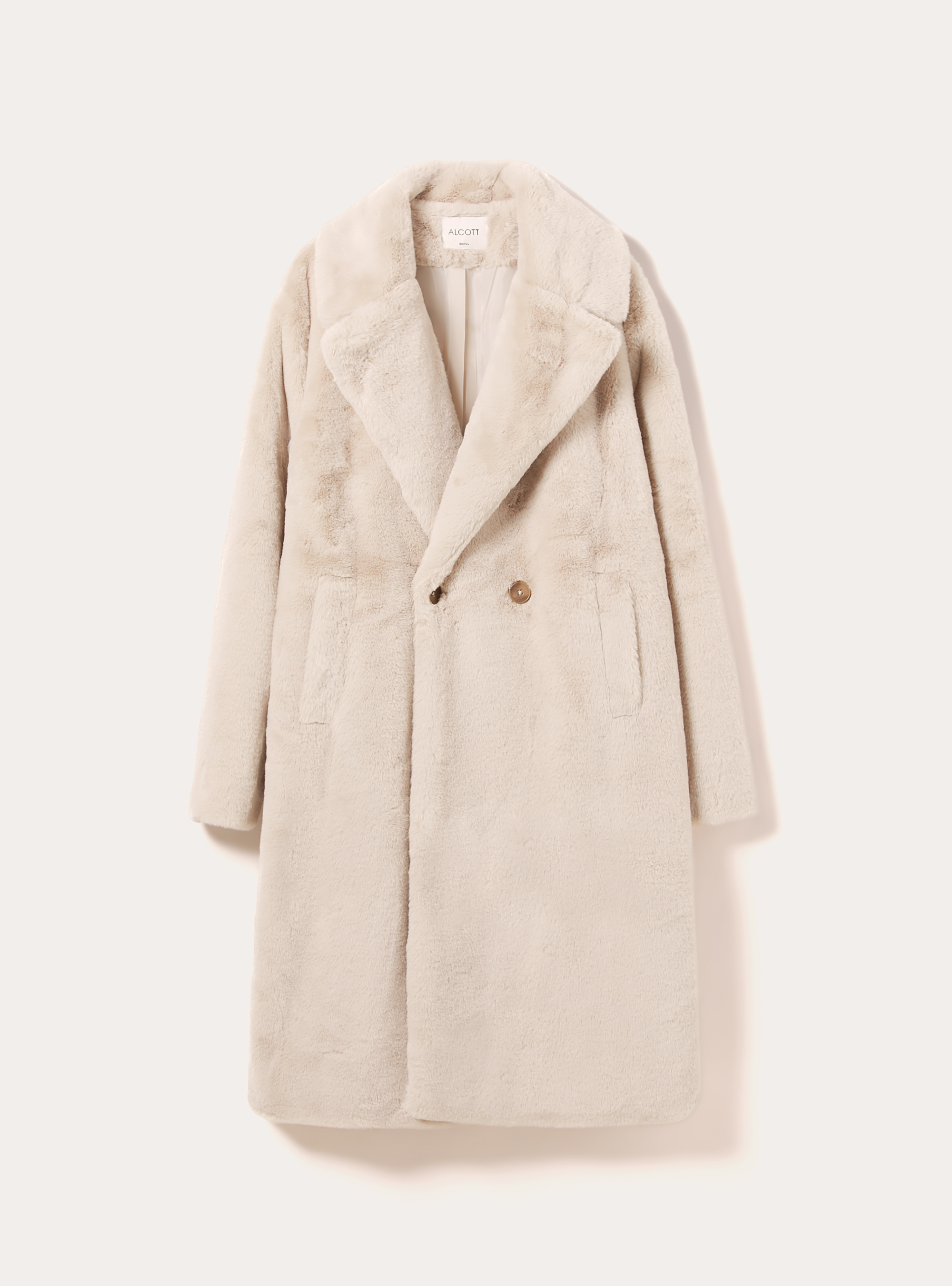 Cappotto in pelliccia sintetica, BG3 BEIGE LIGHT