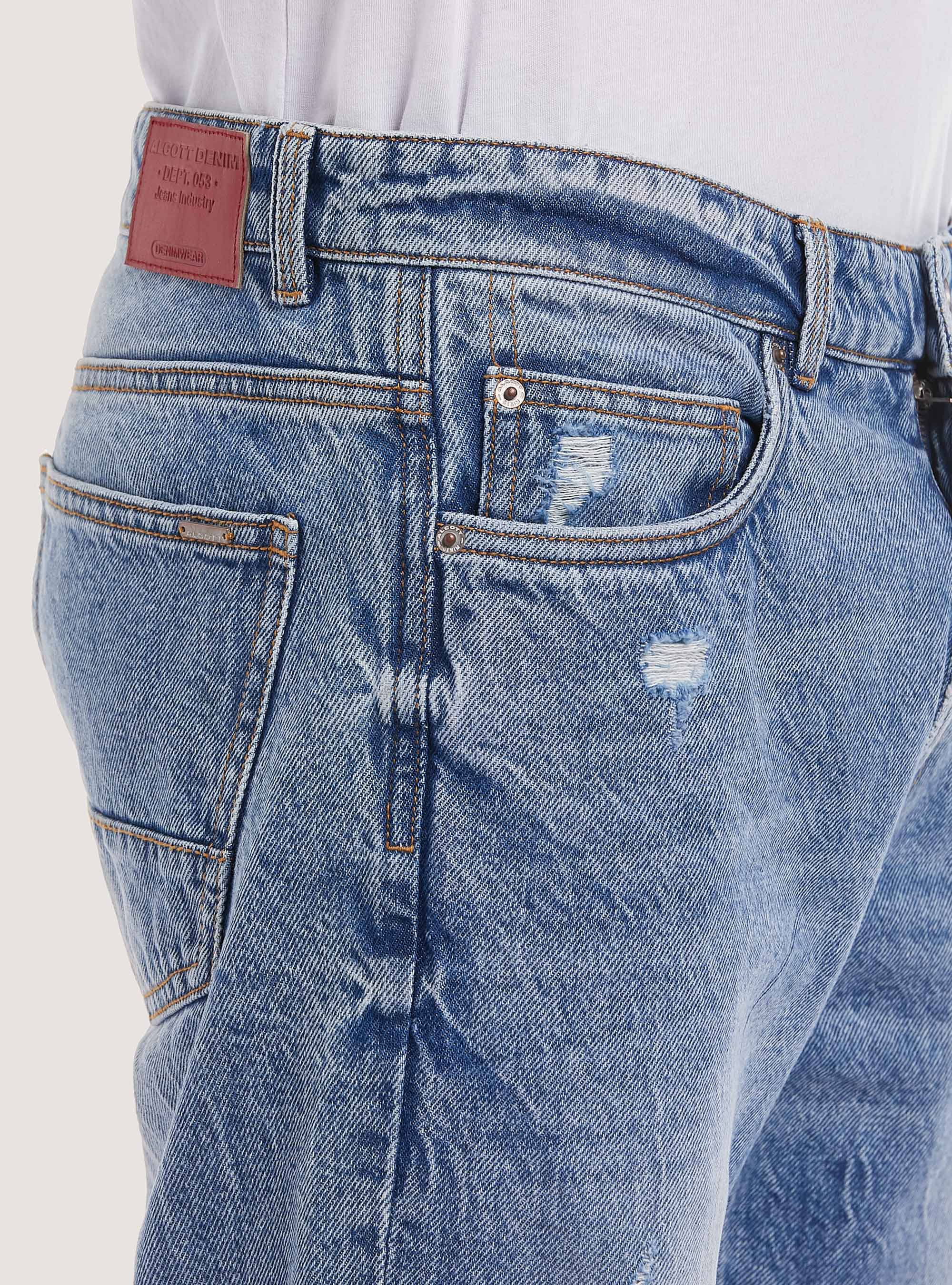 Straight Fit Cotton Jeans, D005 LIGHT BLUE