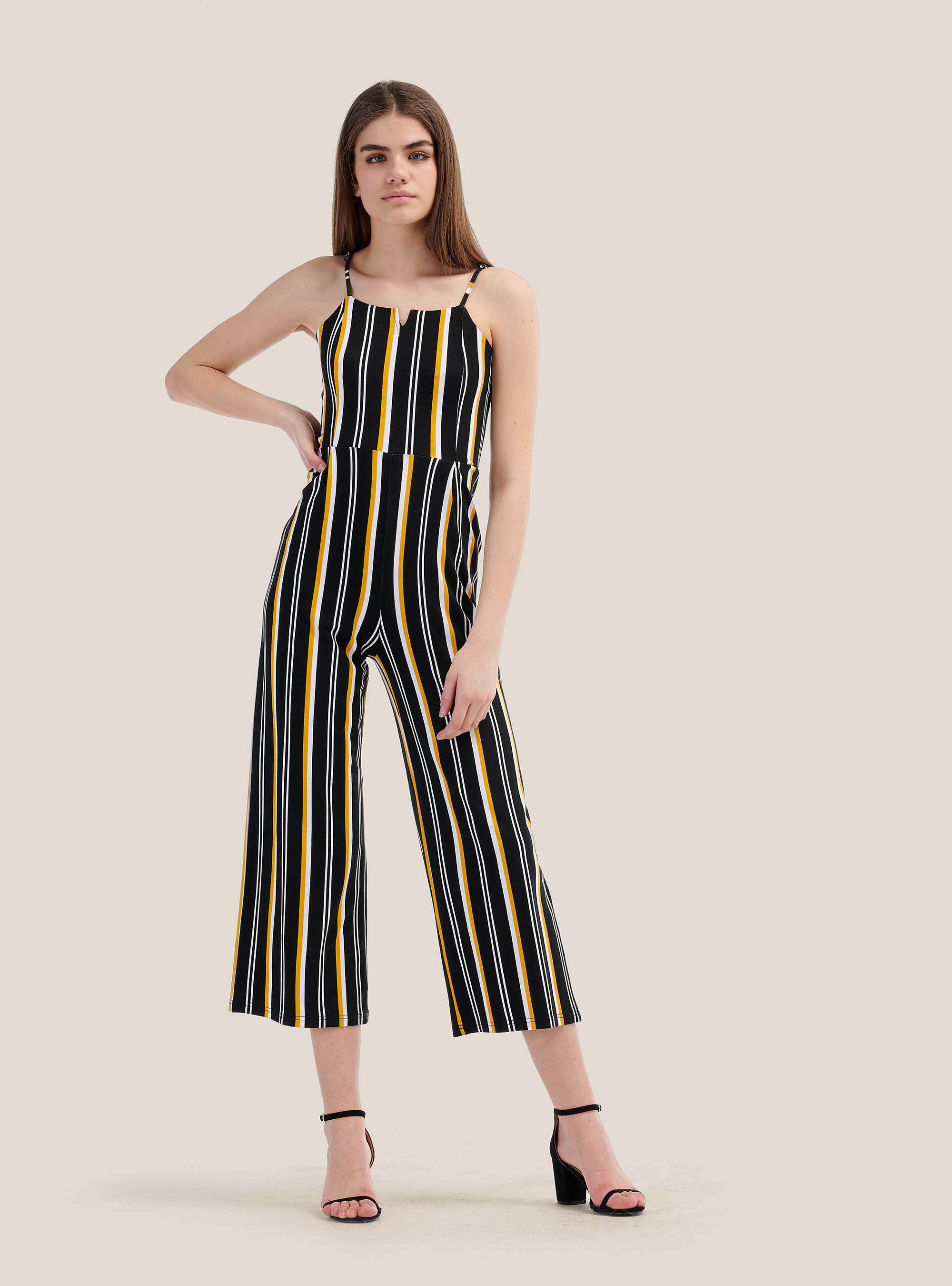 Tuta lunga con scollo quadrato, MULTICOLORE