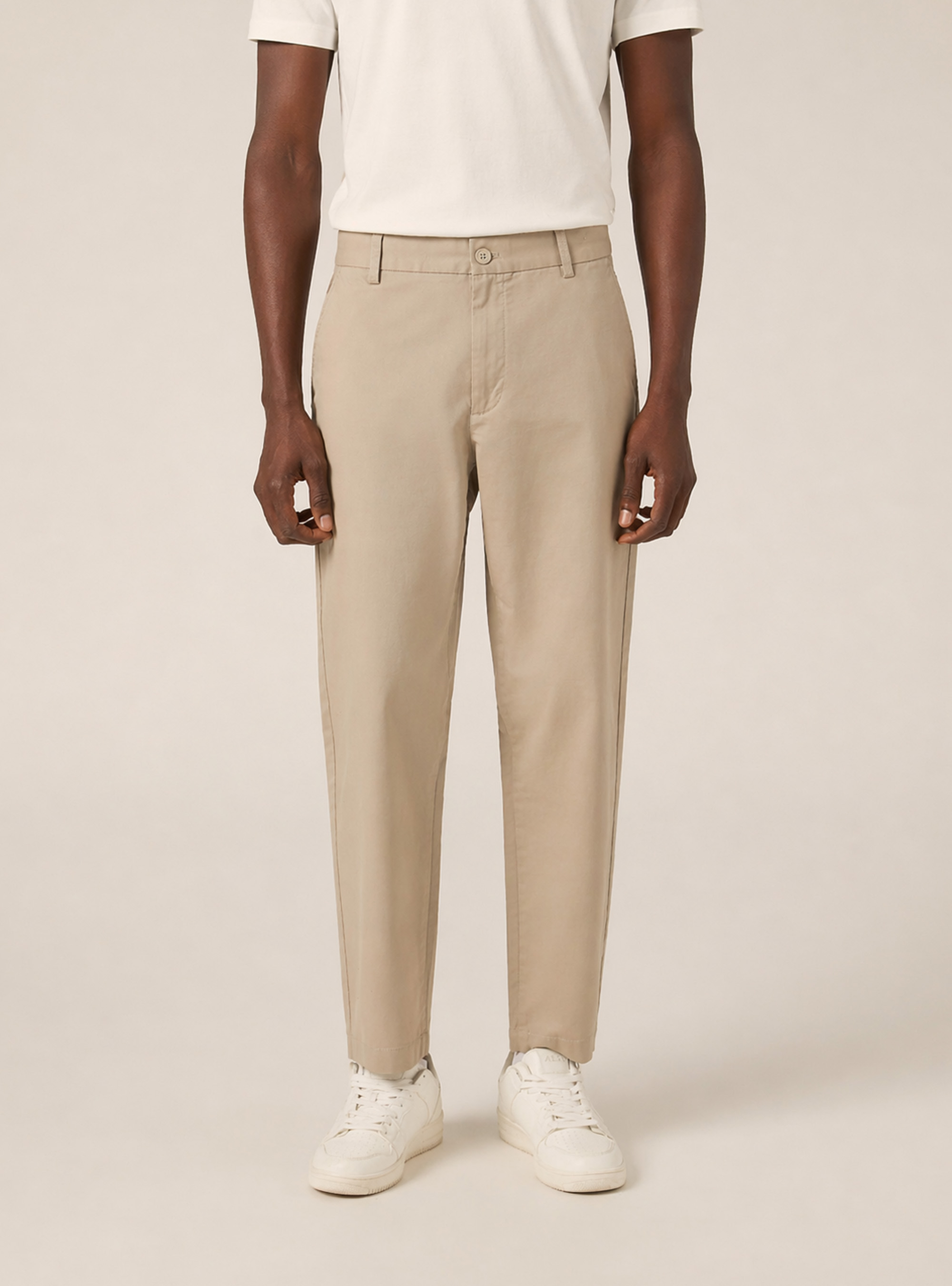 Pantalon chino slim fit en twill stretch, BG2 BEIGE MEDIUM