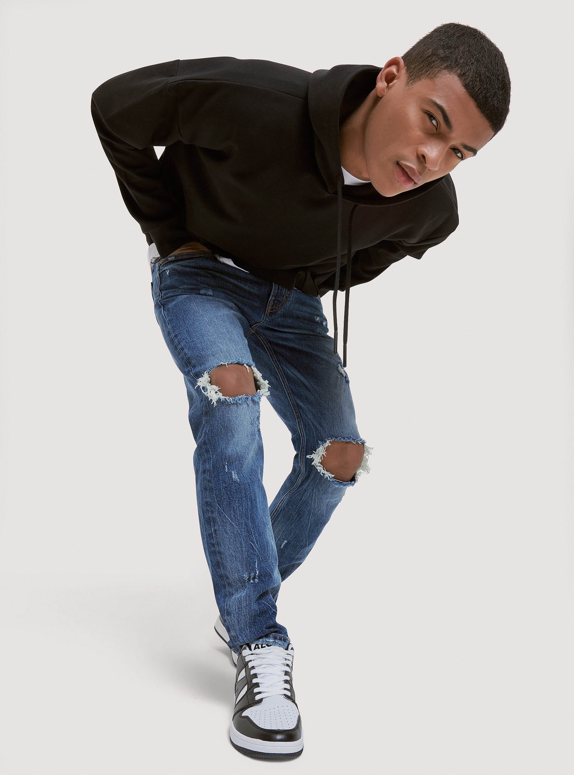 Sweat-shirt à capuche basique, C101 BLACK