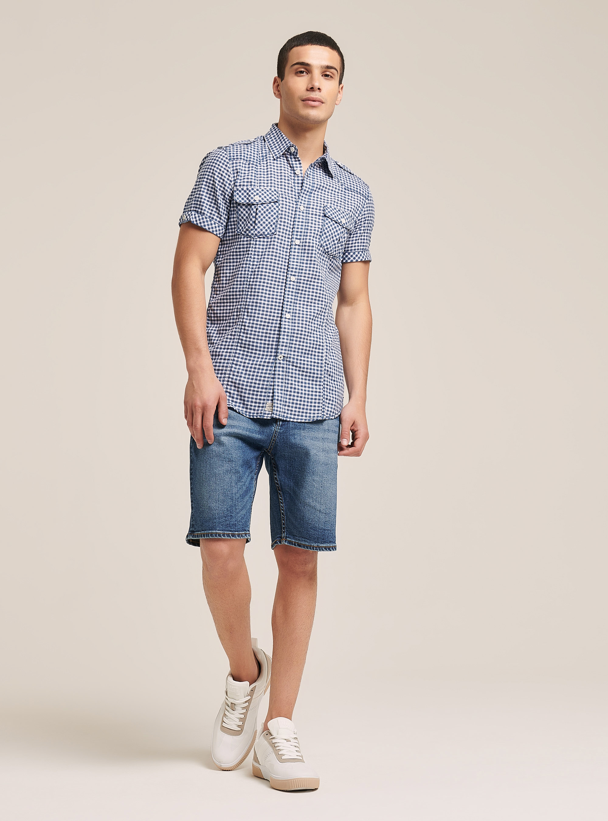 Shirt with short sleeves, WHITE