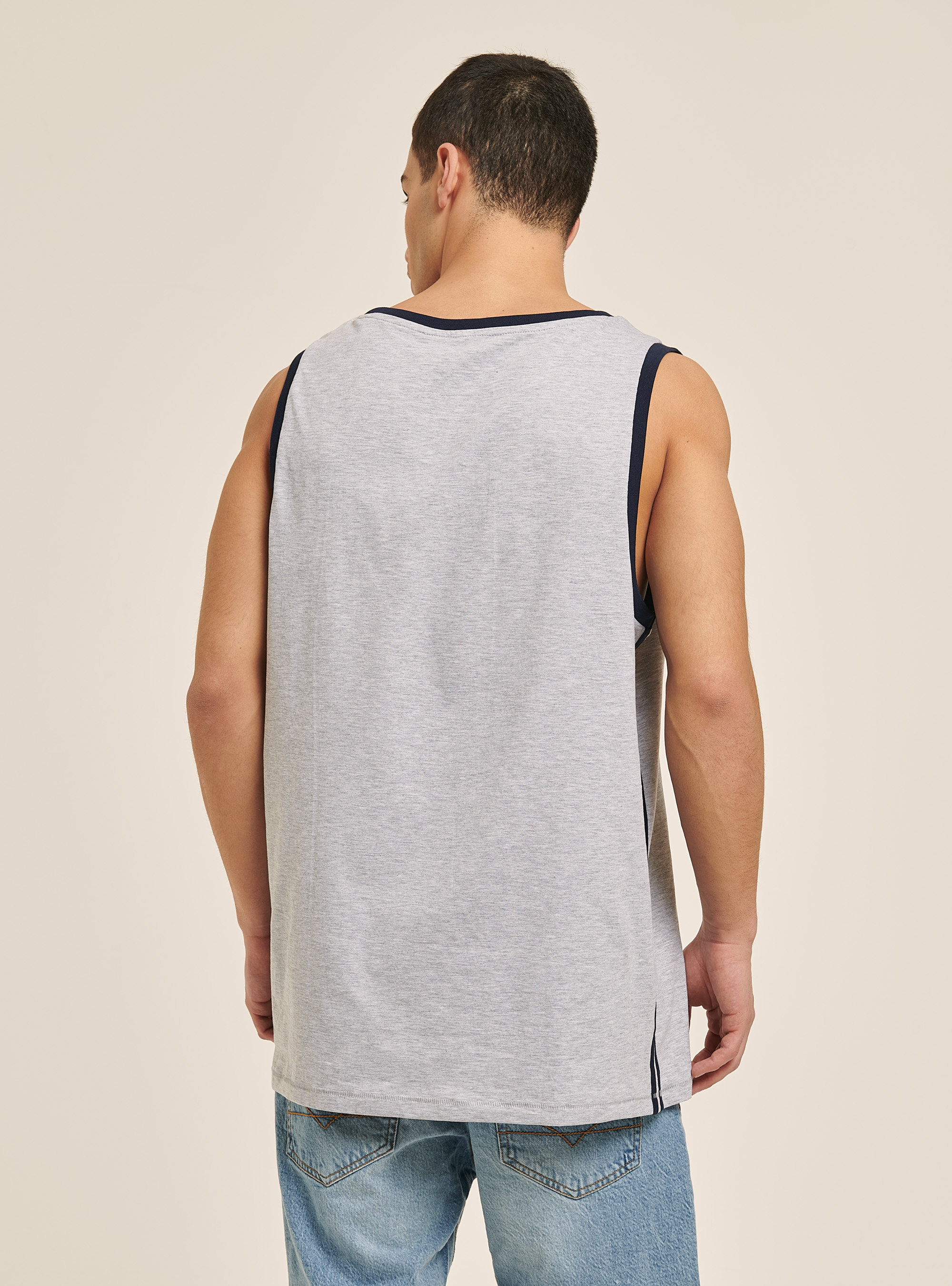 Camiseta b&aacute;sica de algod&oacute;n, GRIS CLARO MELANGE