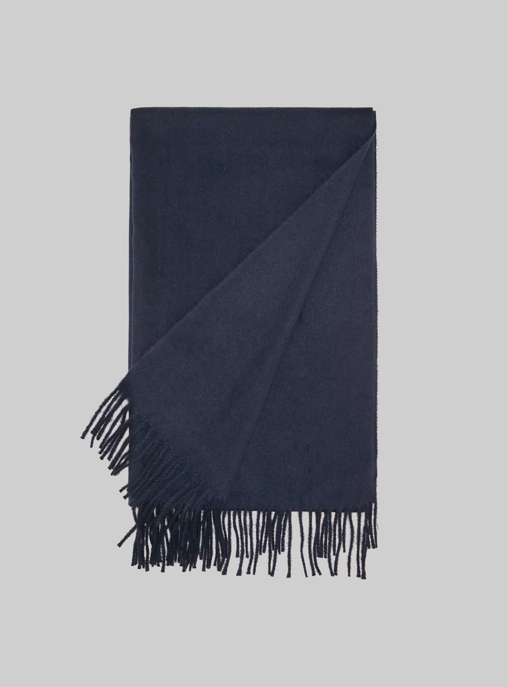 &Eacute;charpe unie avec franges, NA2 NAVY MEDIUM