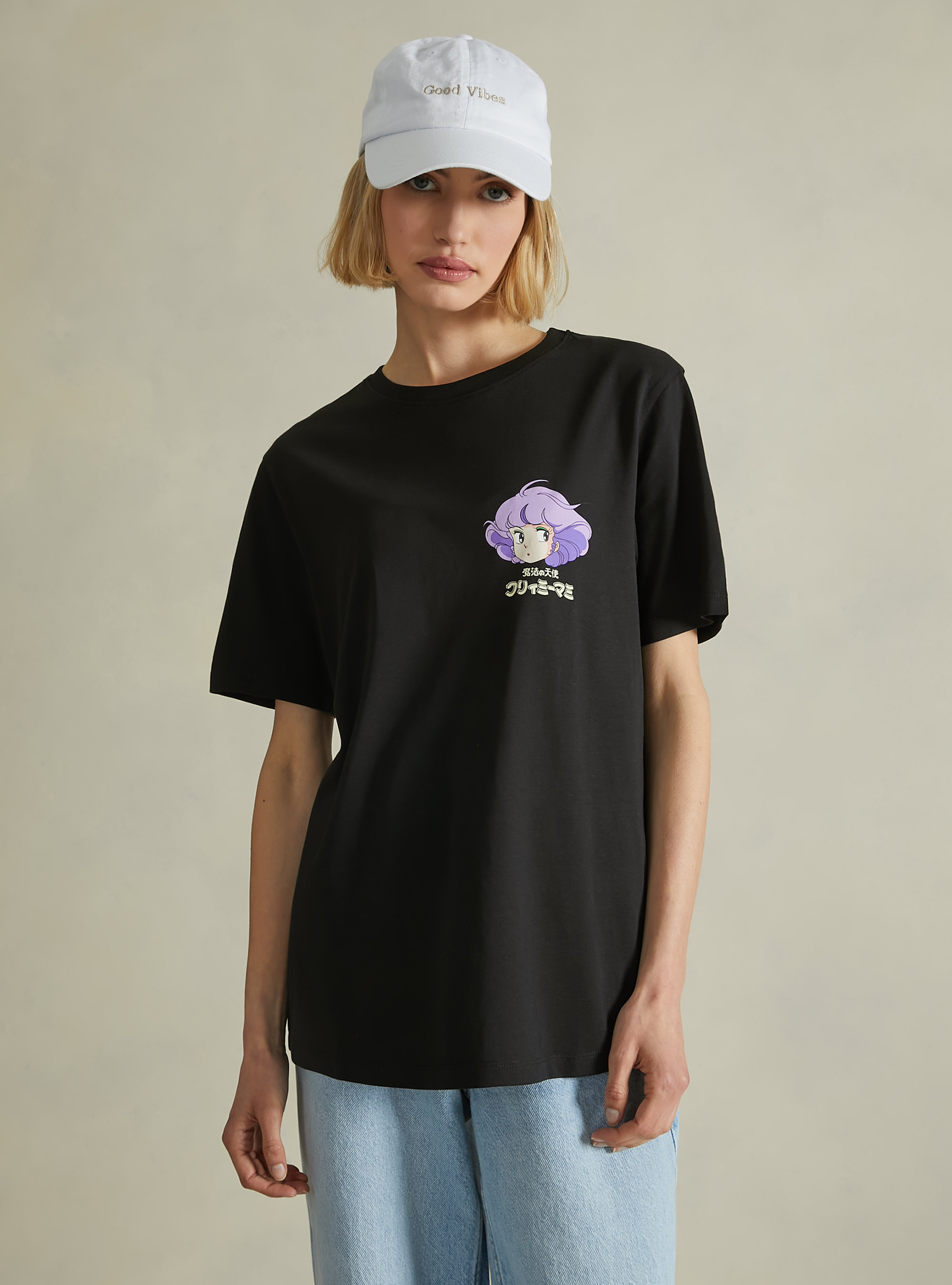 Maglietta Creamy / Alcott oversize, BK1 BLACK