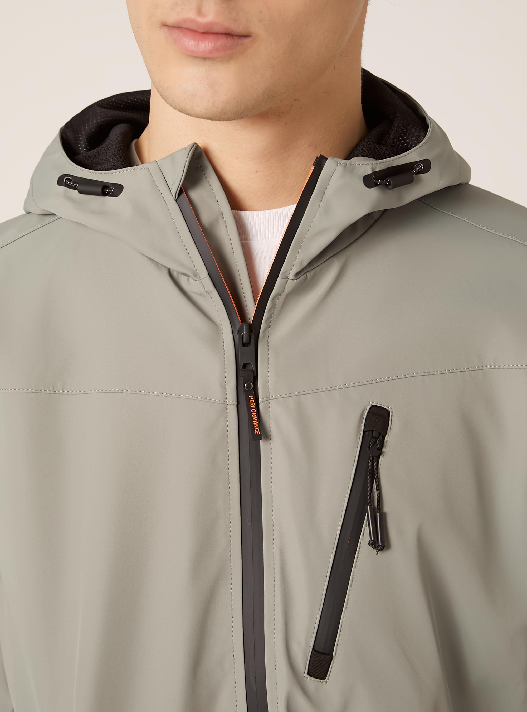 Winddichte Bomberjacke mit Kapuze, SG3 SAGE LIGHT