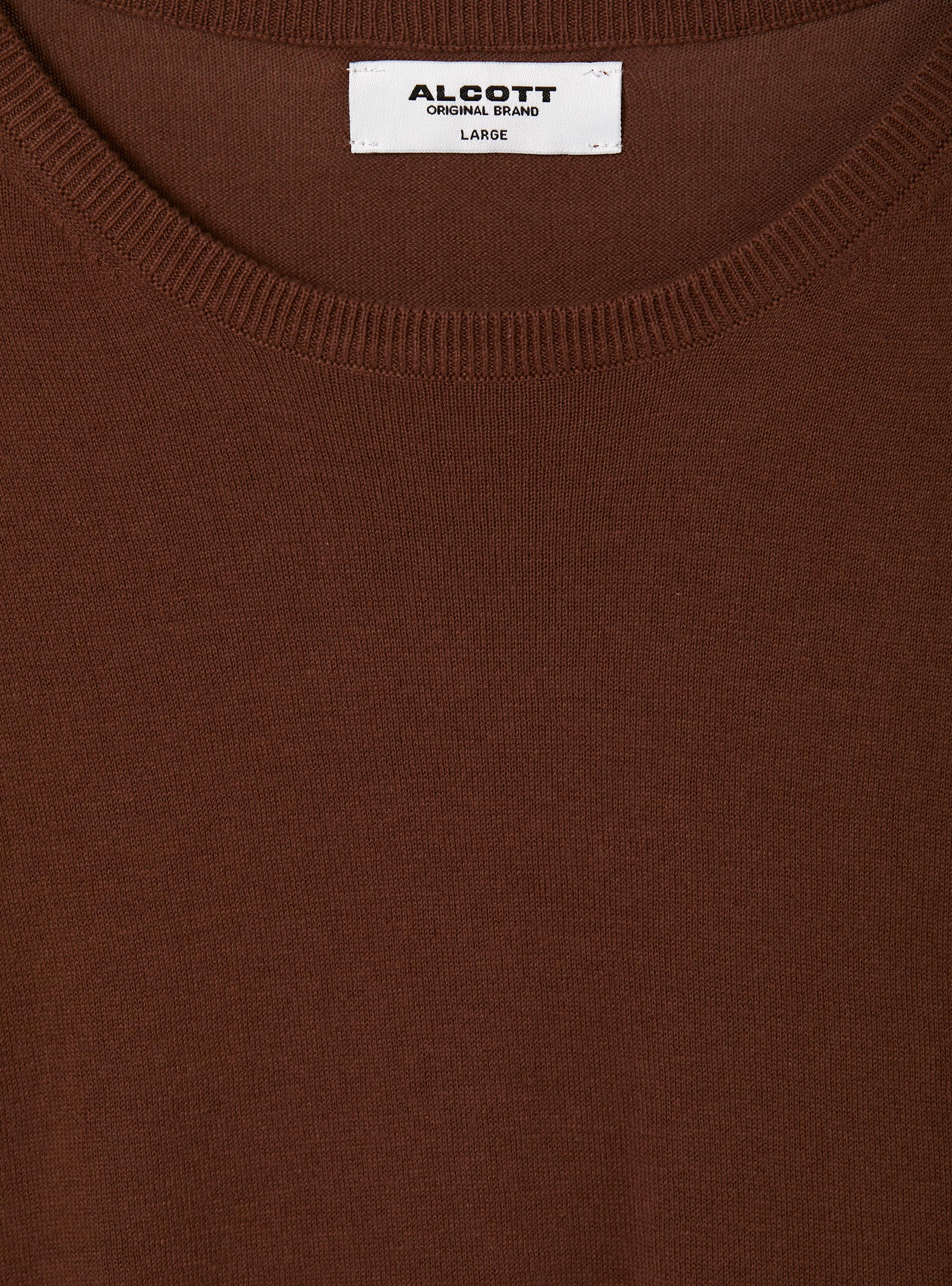 Short-sleeved cotton pullover, BR3 BROWN LIGHT