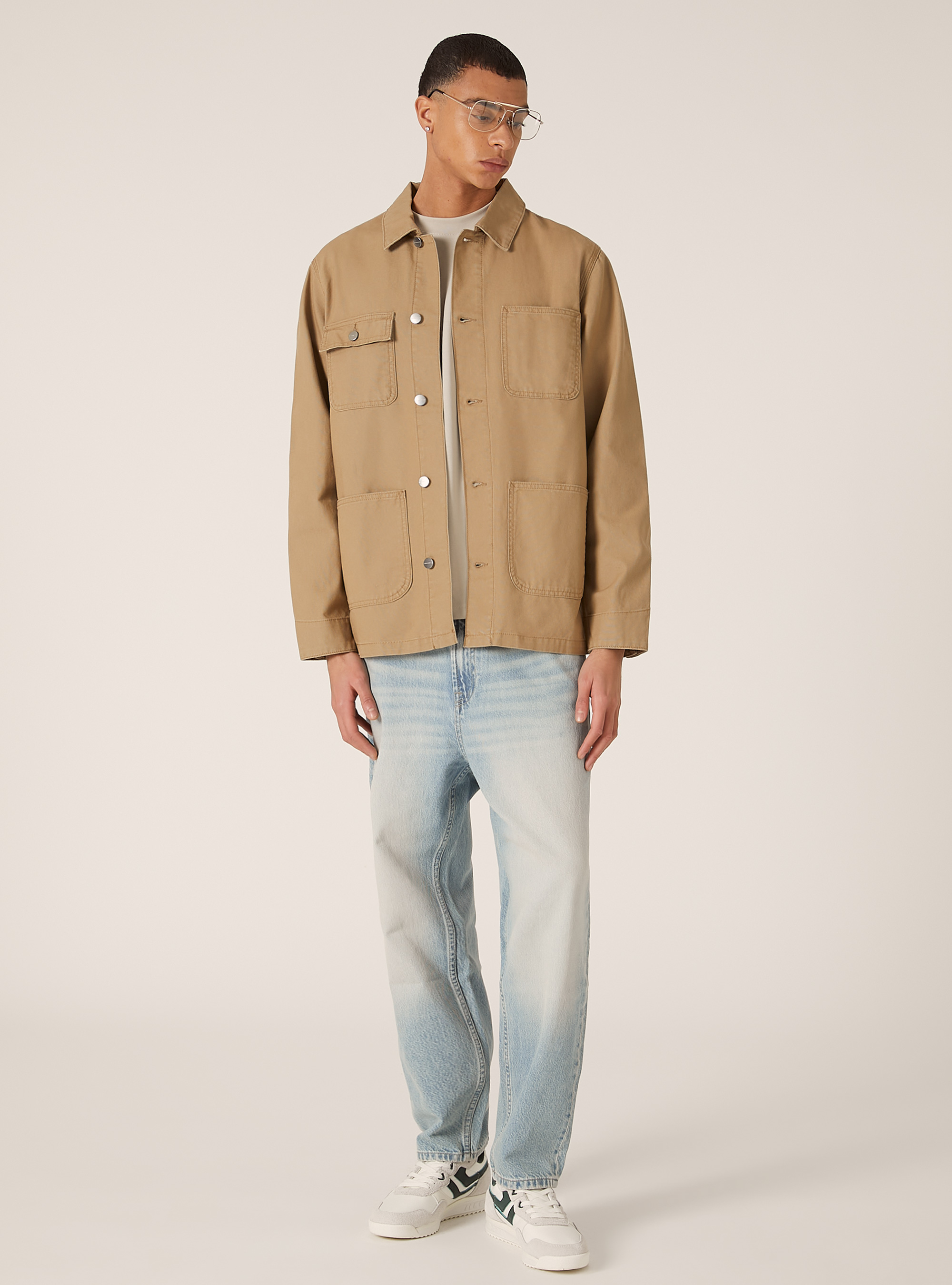 Veste en toile avec poches, BG2 BEIGE MEDIUM