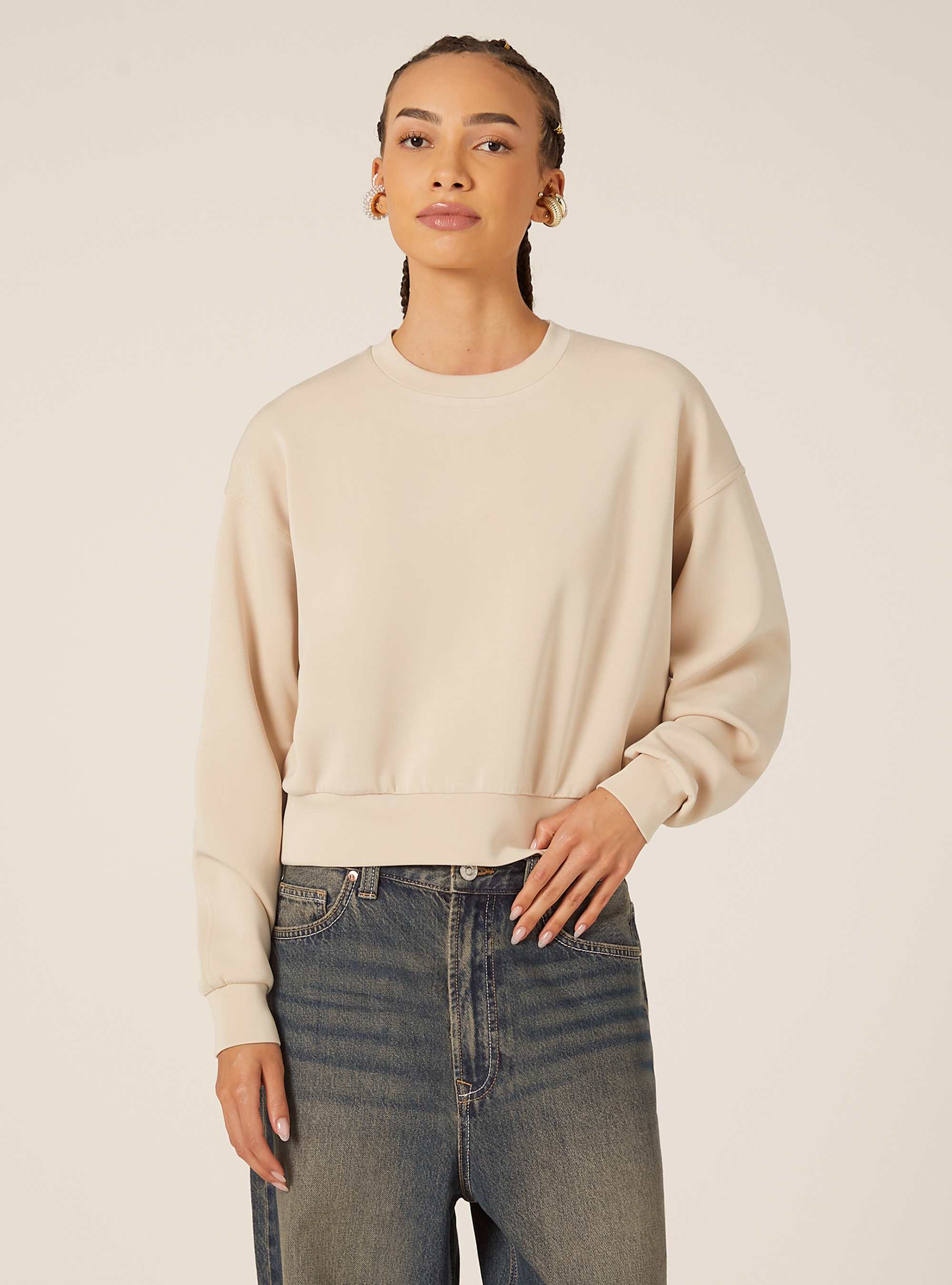 Soft touch sweatshirt, BG3 BEIGE LIGHT
