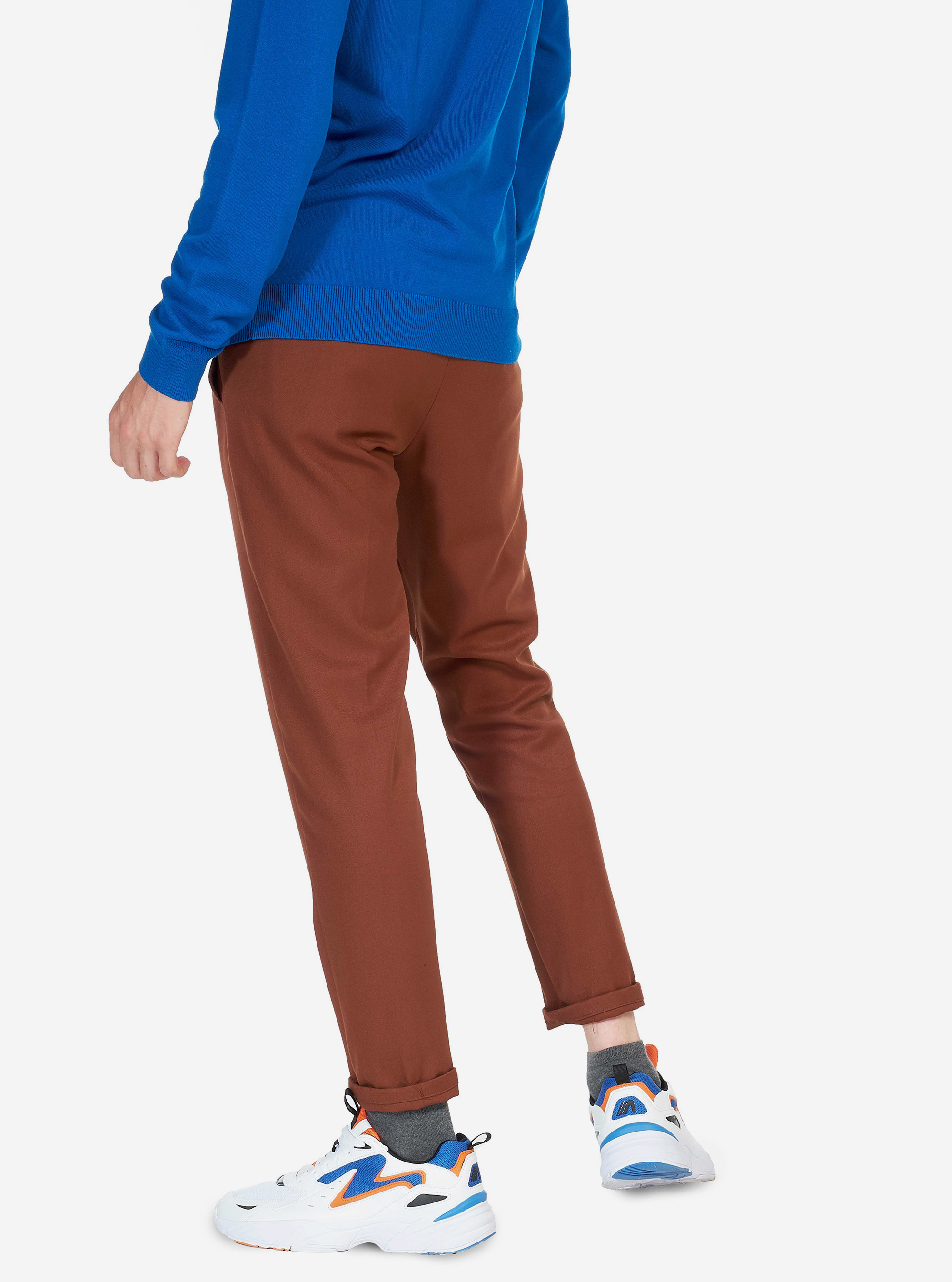 SLIM PANTS, TOBACCO