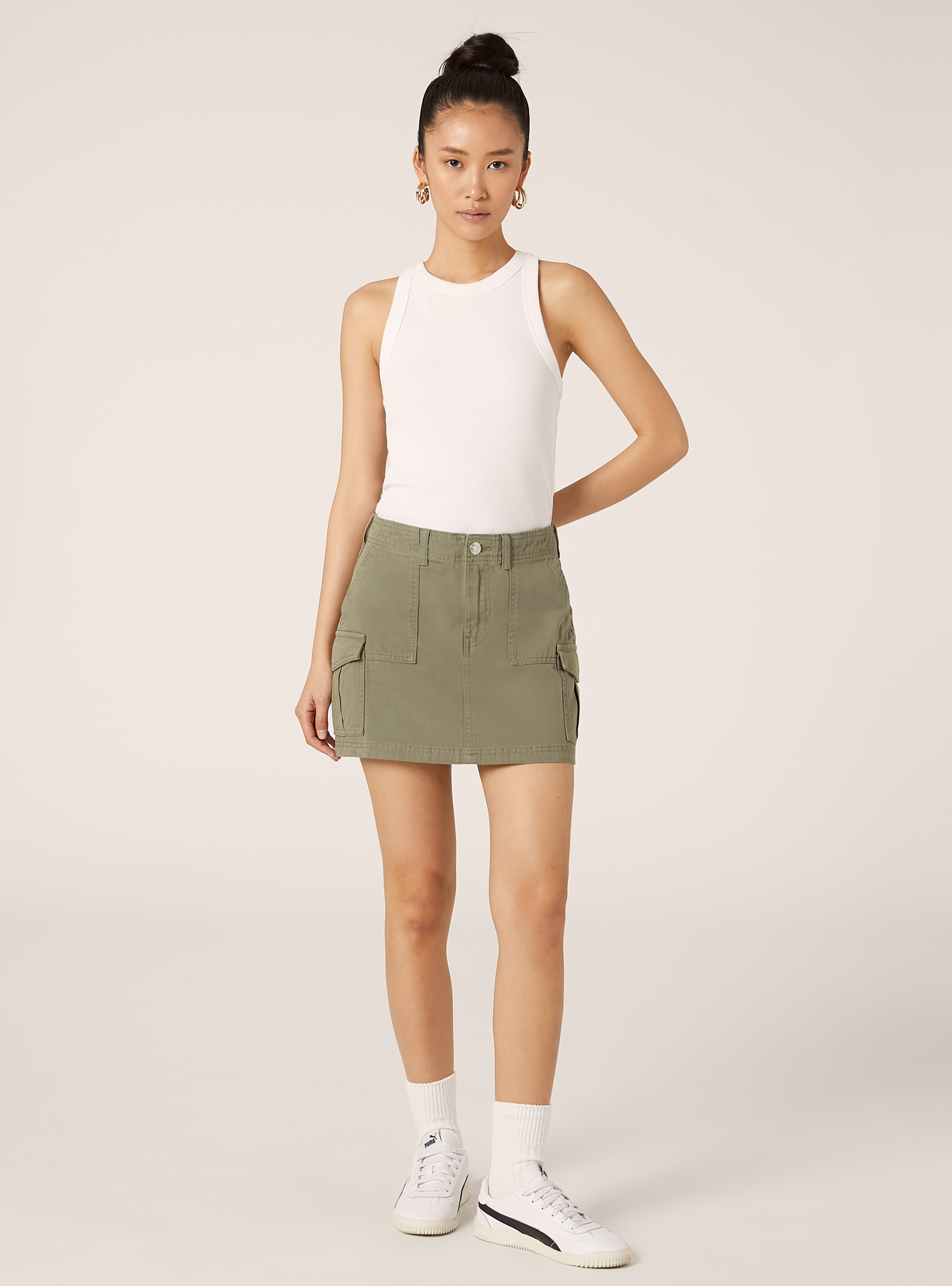 Minijupe cargo en tissu ripstop, KY3 KAKY LIGHT