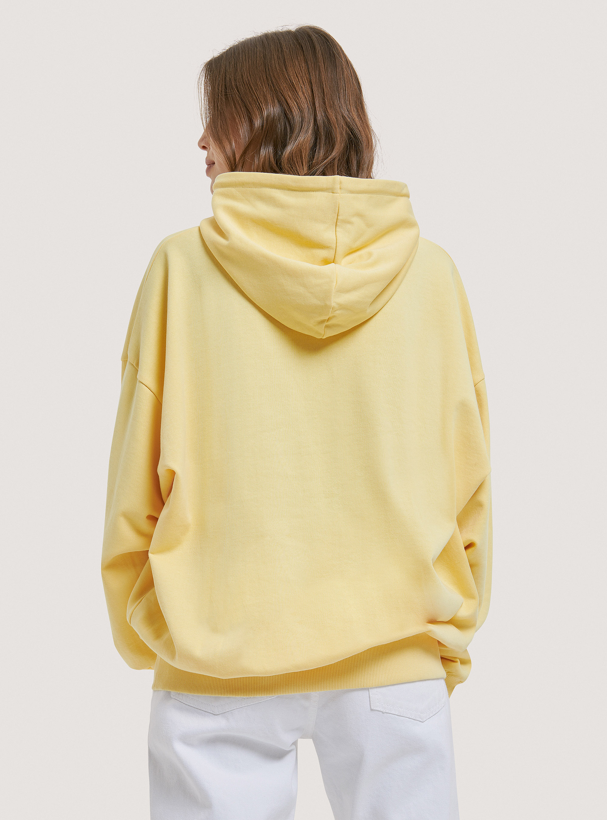 Sudadera universitaria de algodón con capucha, C837 YELLOW