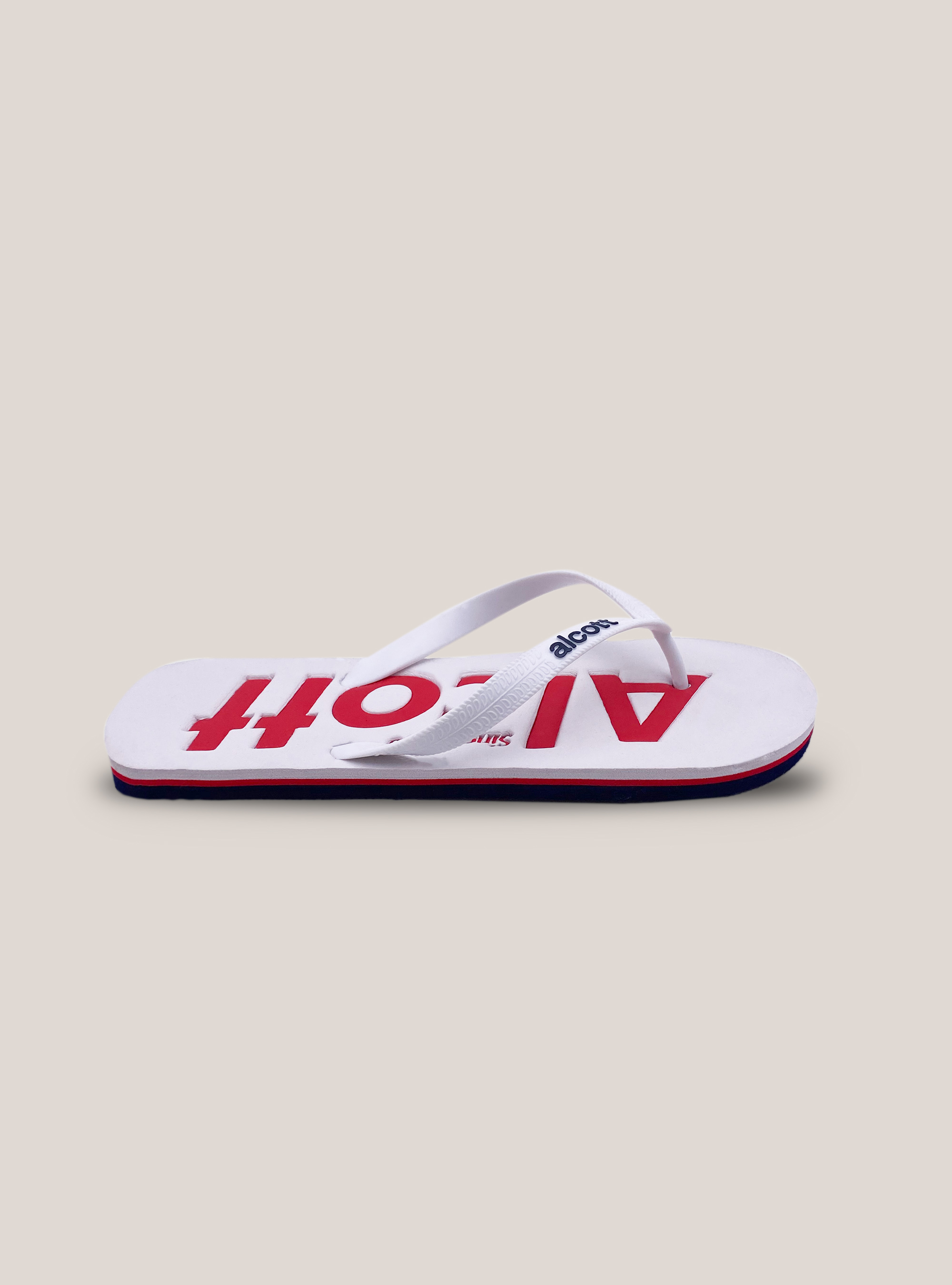 Infradito con logo, BIANCO