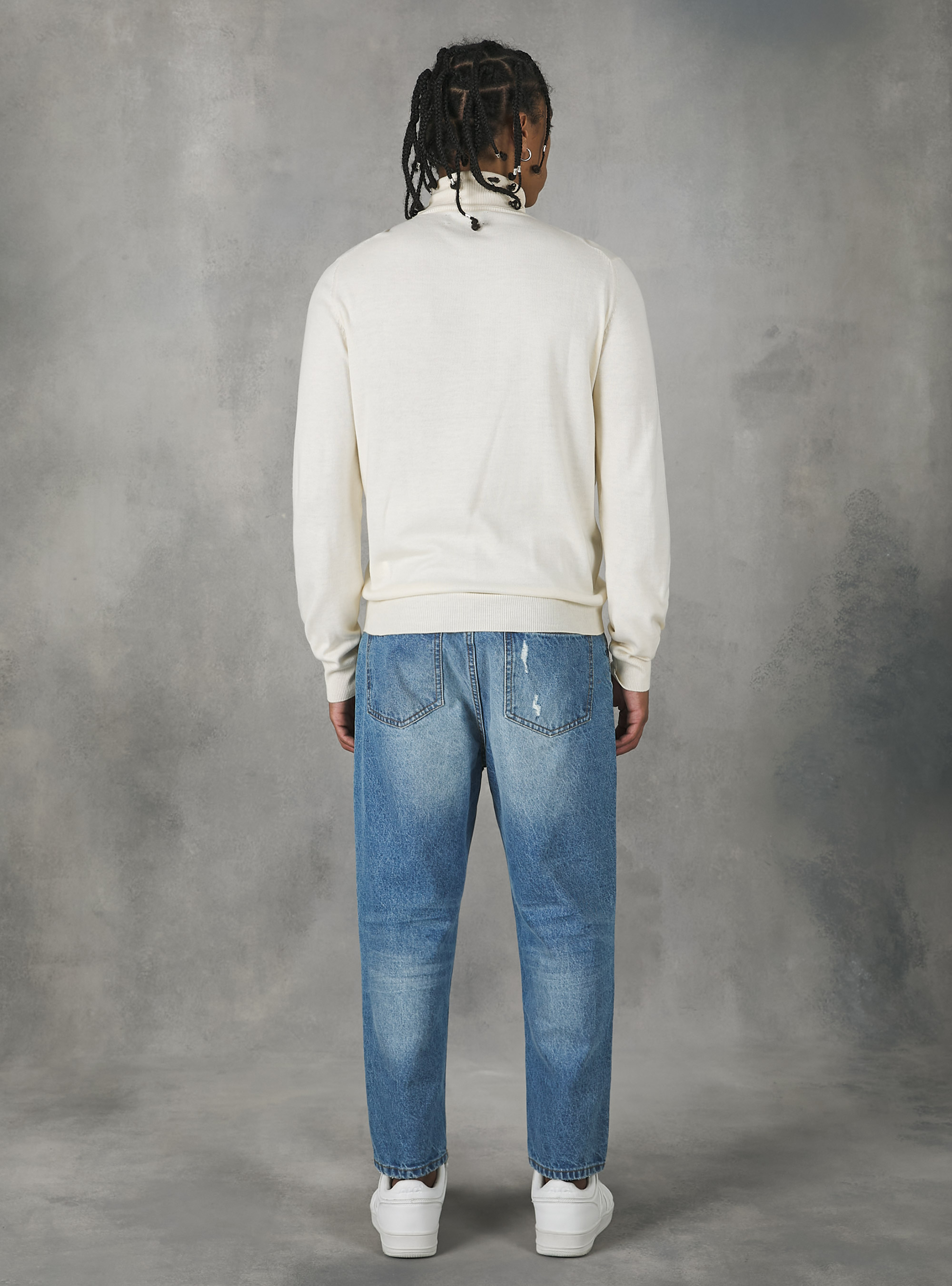 Soft turtleneck pullover, WH1 OFF WHITE