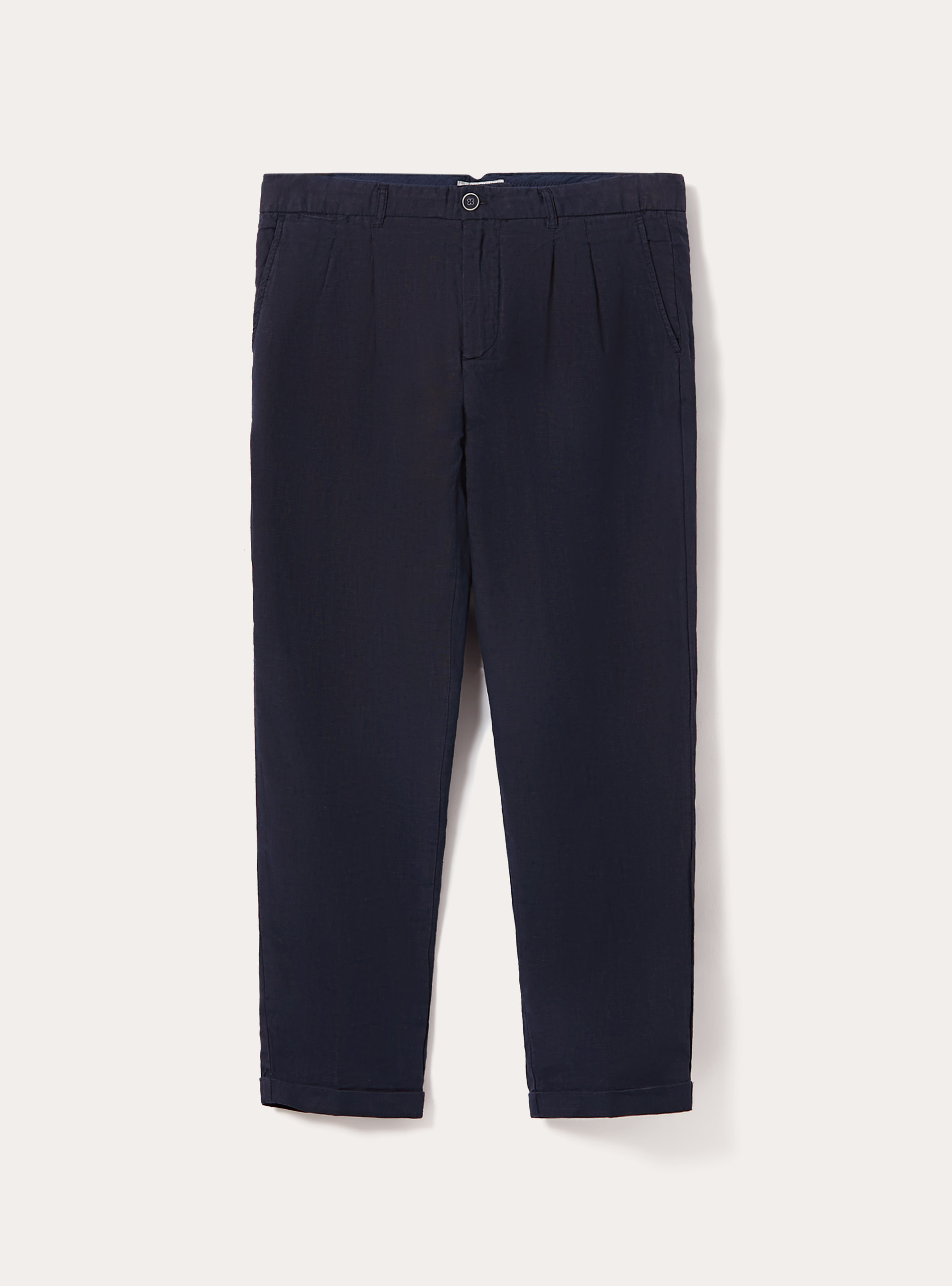 Pure linen chinos, NA1 NAVY DARK