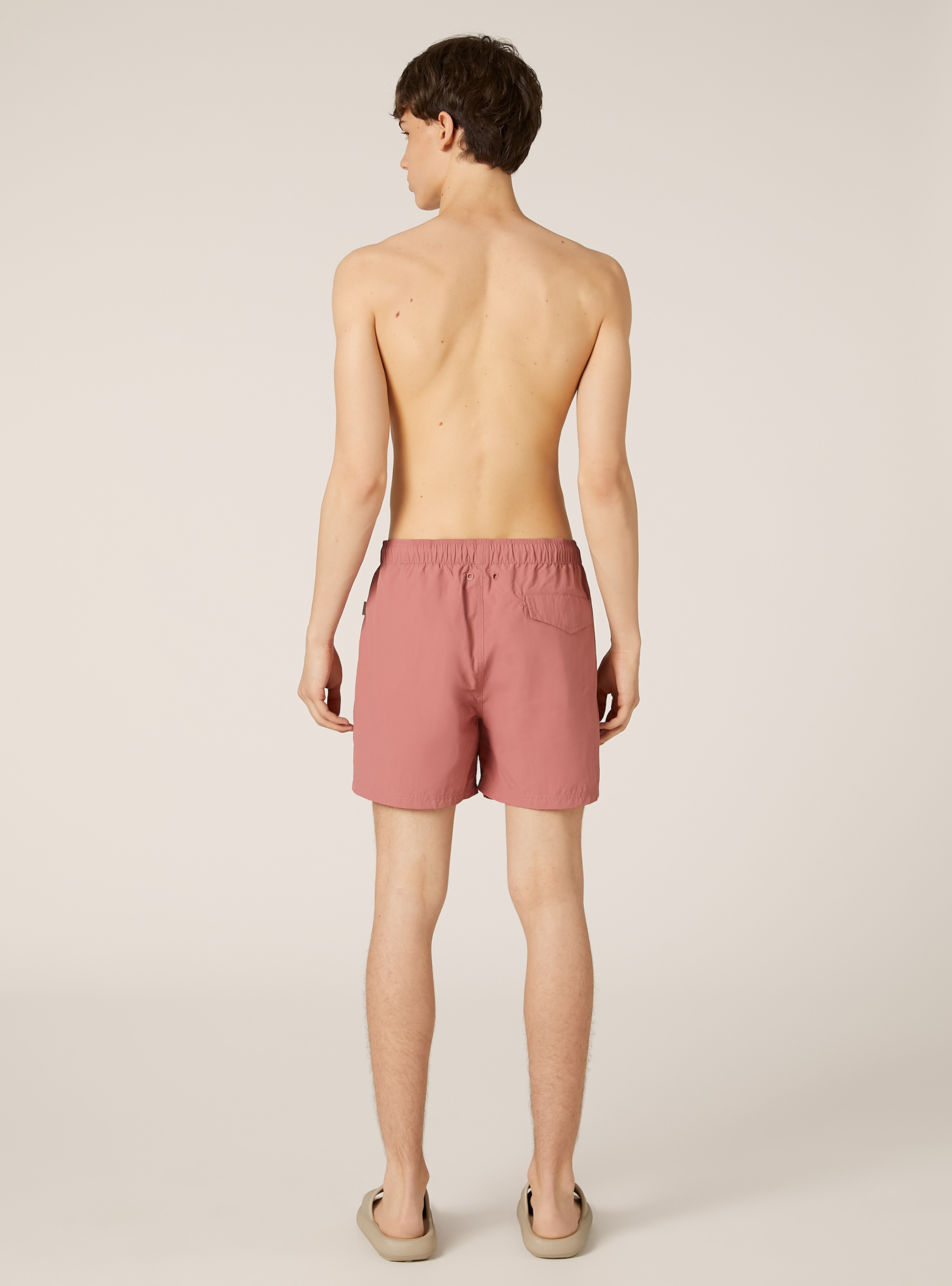 Maillot de bain uni avec poche arri&egrave;re, PK1 PINK DARK