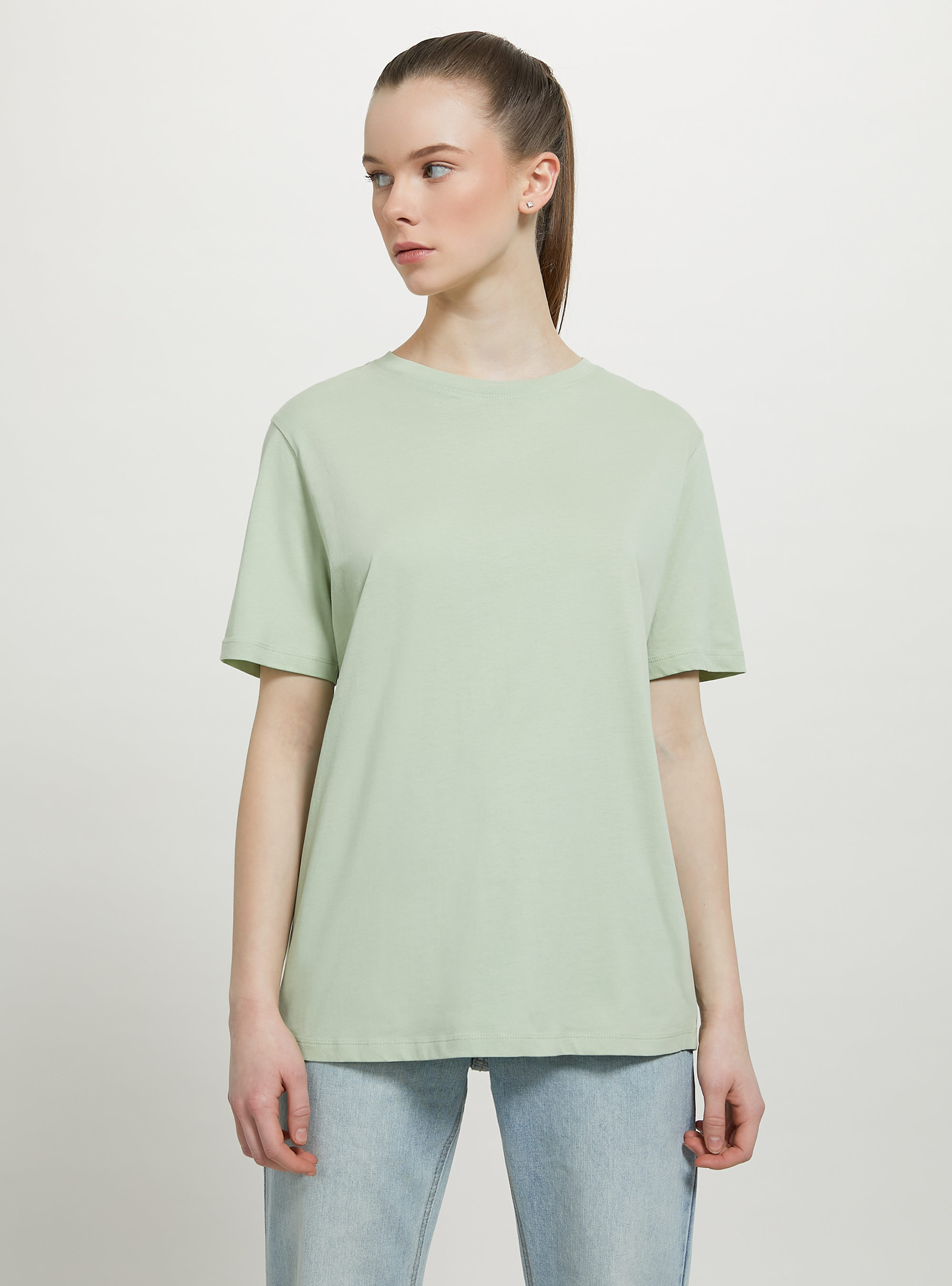Cotton crew-neck T-shirt, GN3 GREEN LIGHT