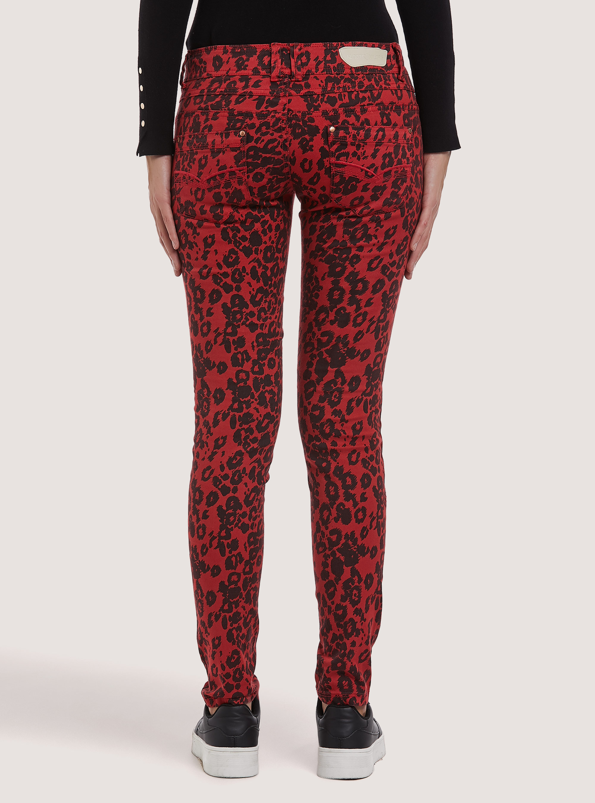 Pantaloni stampati effetto laminato, C357 ORANGE