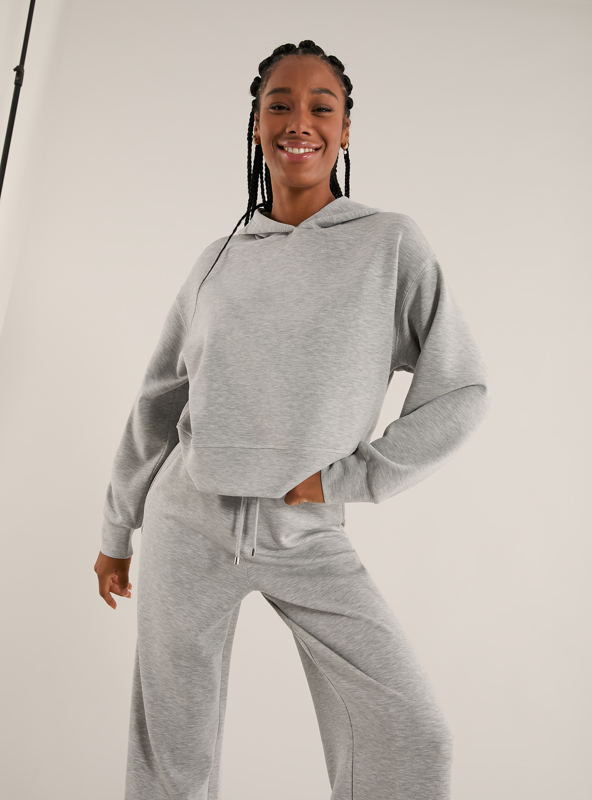 Sweat court en scuba doux, MGY3 GREY MEL LIGHT