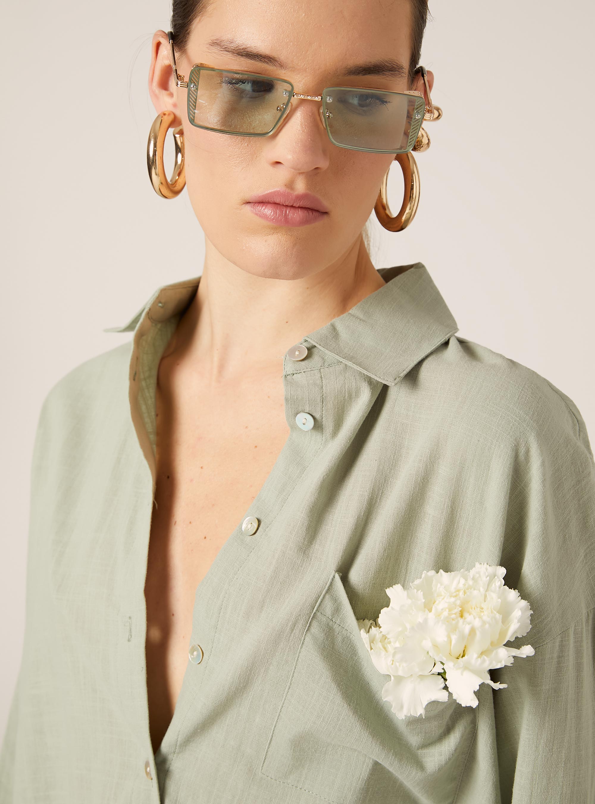 Camisa oversize con bolsillo, SG3 SAGE LIGHT