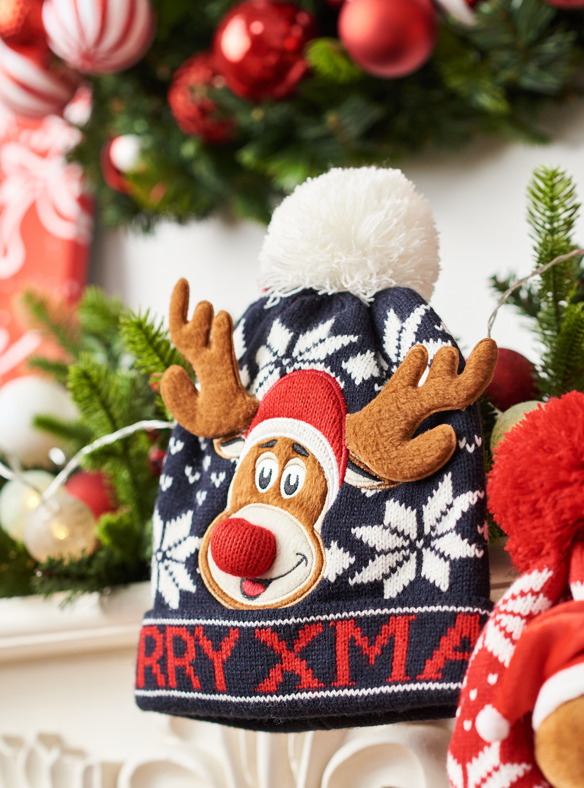 Cappello Christmas Family Collection con pon pon, NA1 NAVY DARK