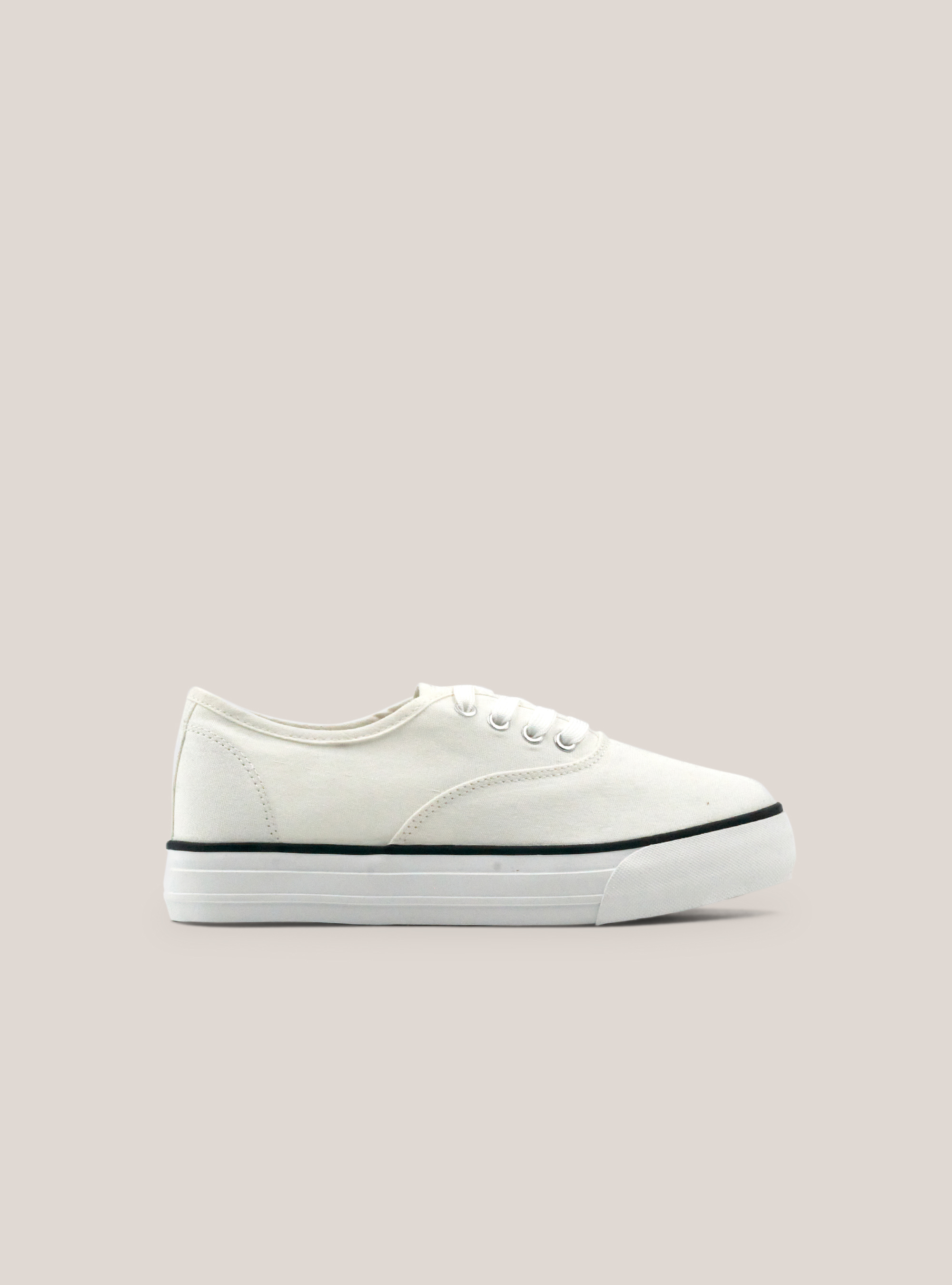 Sneakers de tela, BLANCO