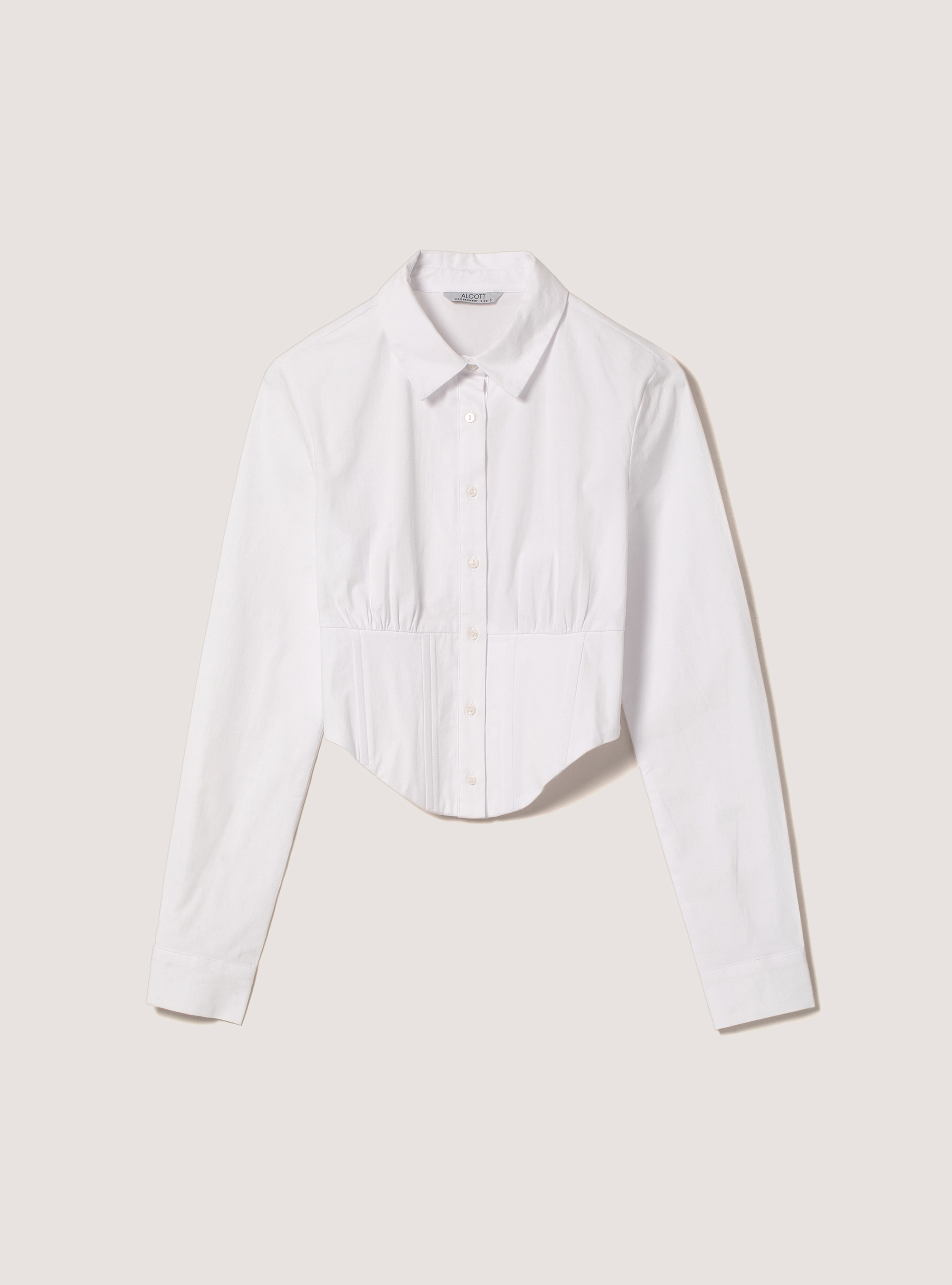 Camisa con corpino recortado, WH1 OFF WHITE