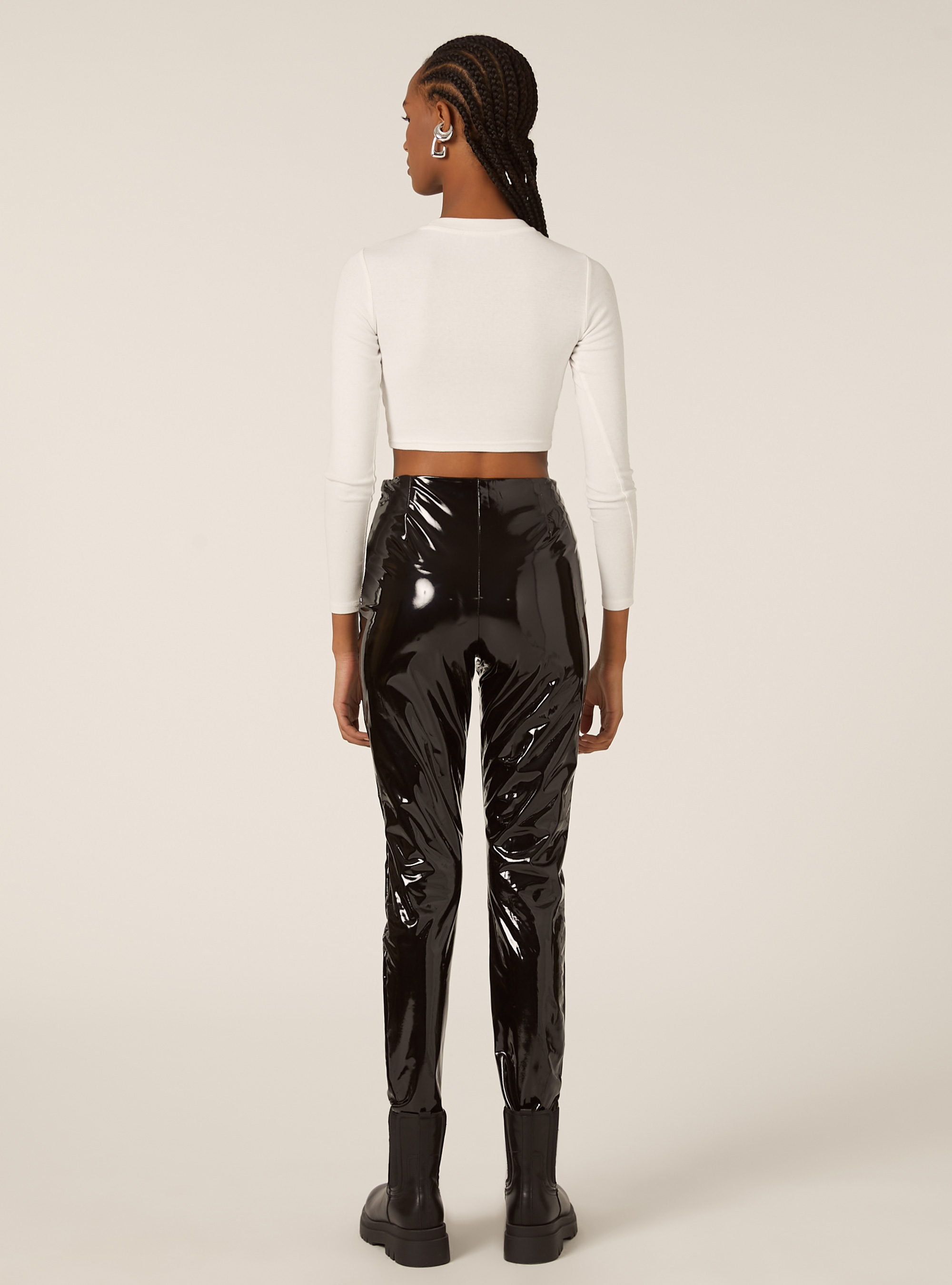 Leggings skinny in vinile termico, BK1 BLACK