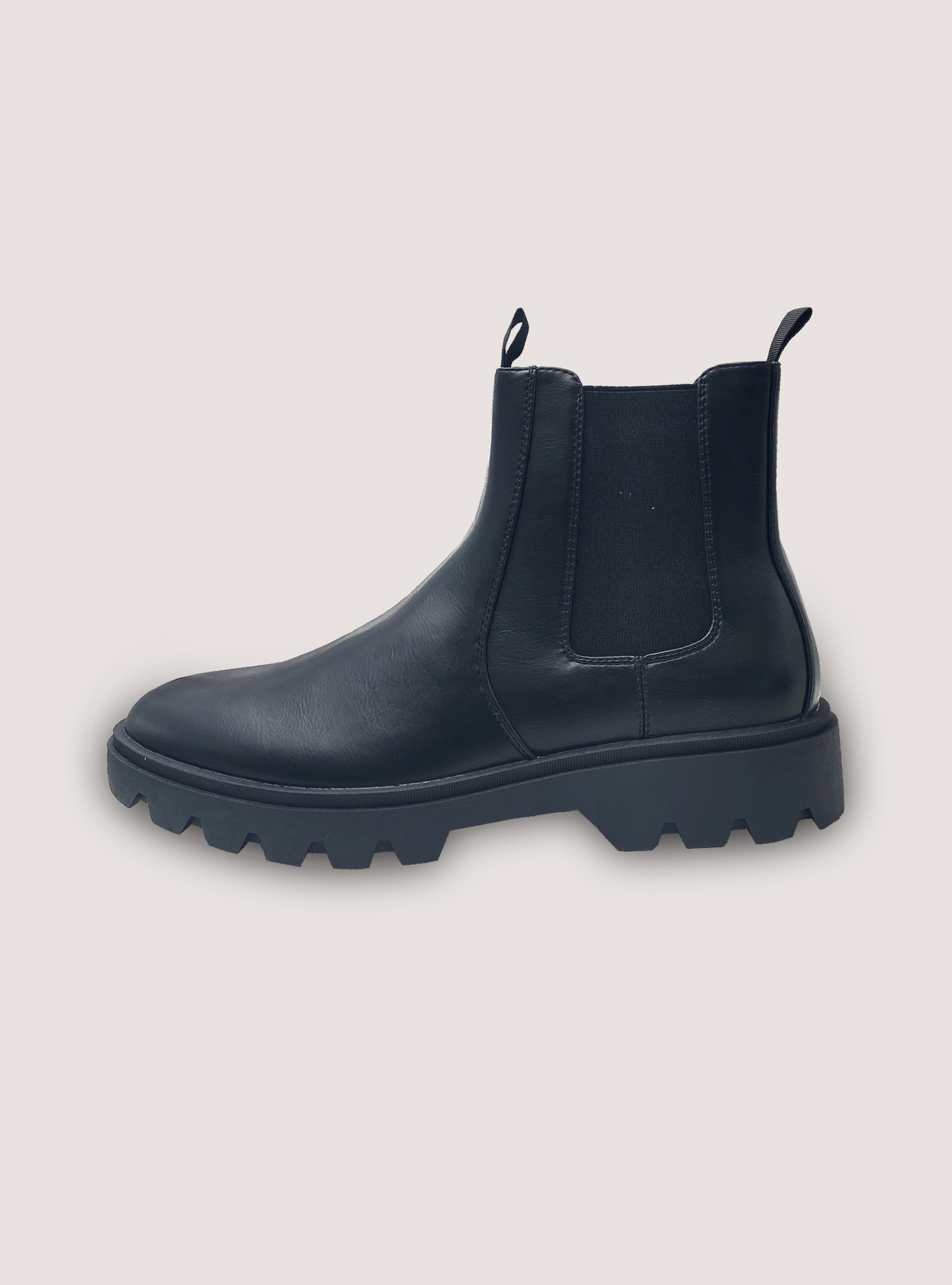 Leather-effect chelsea ankle boots, BK1 BLACK