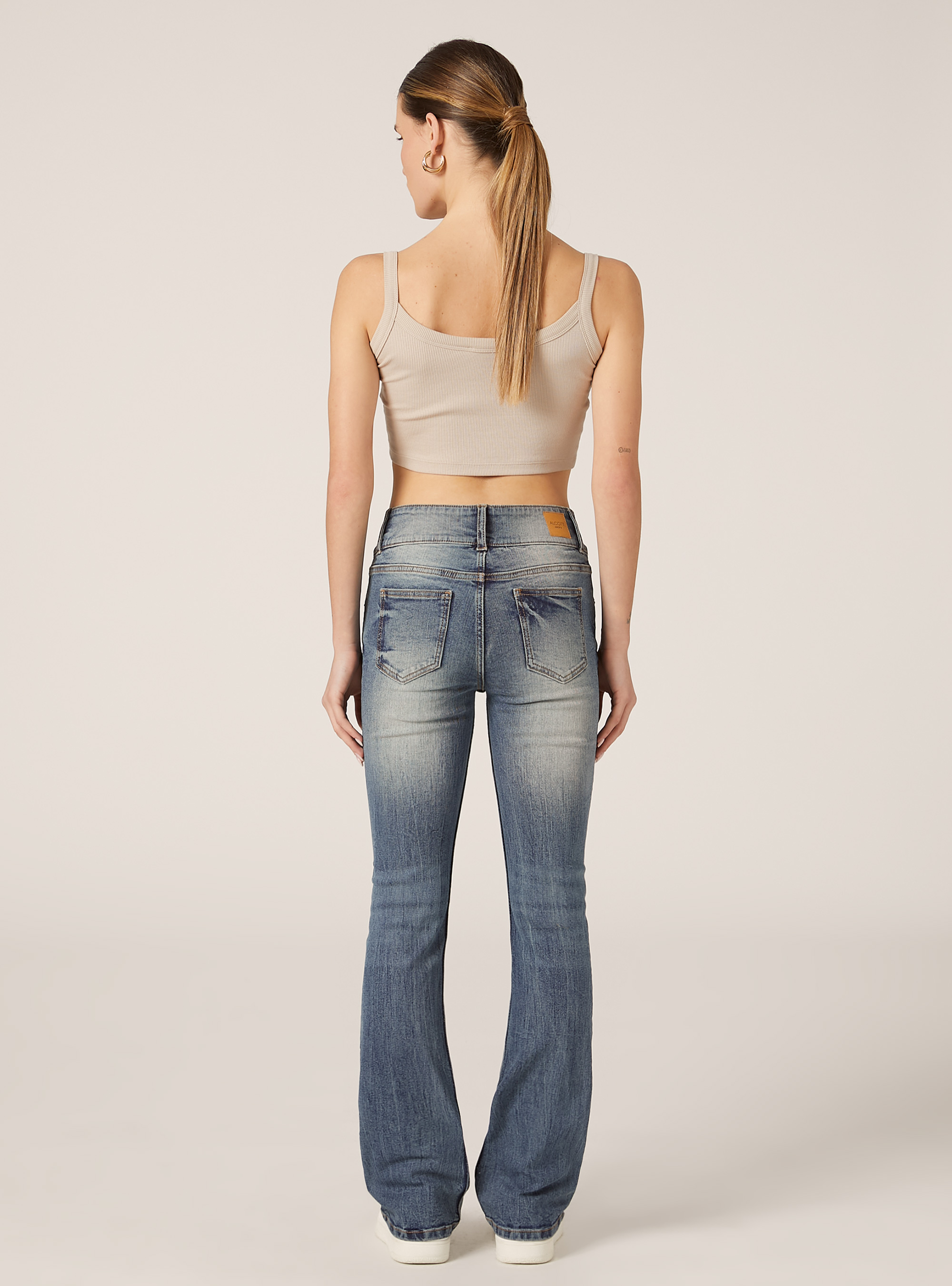 Jeans bootcut low waist, D003 MEDIUM BLUE