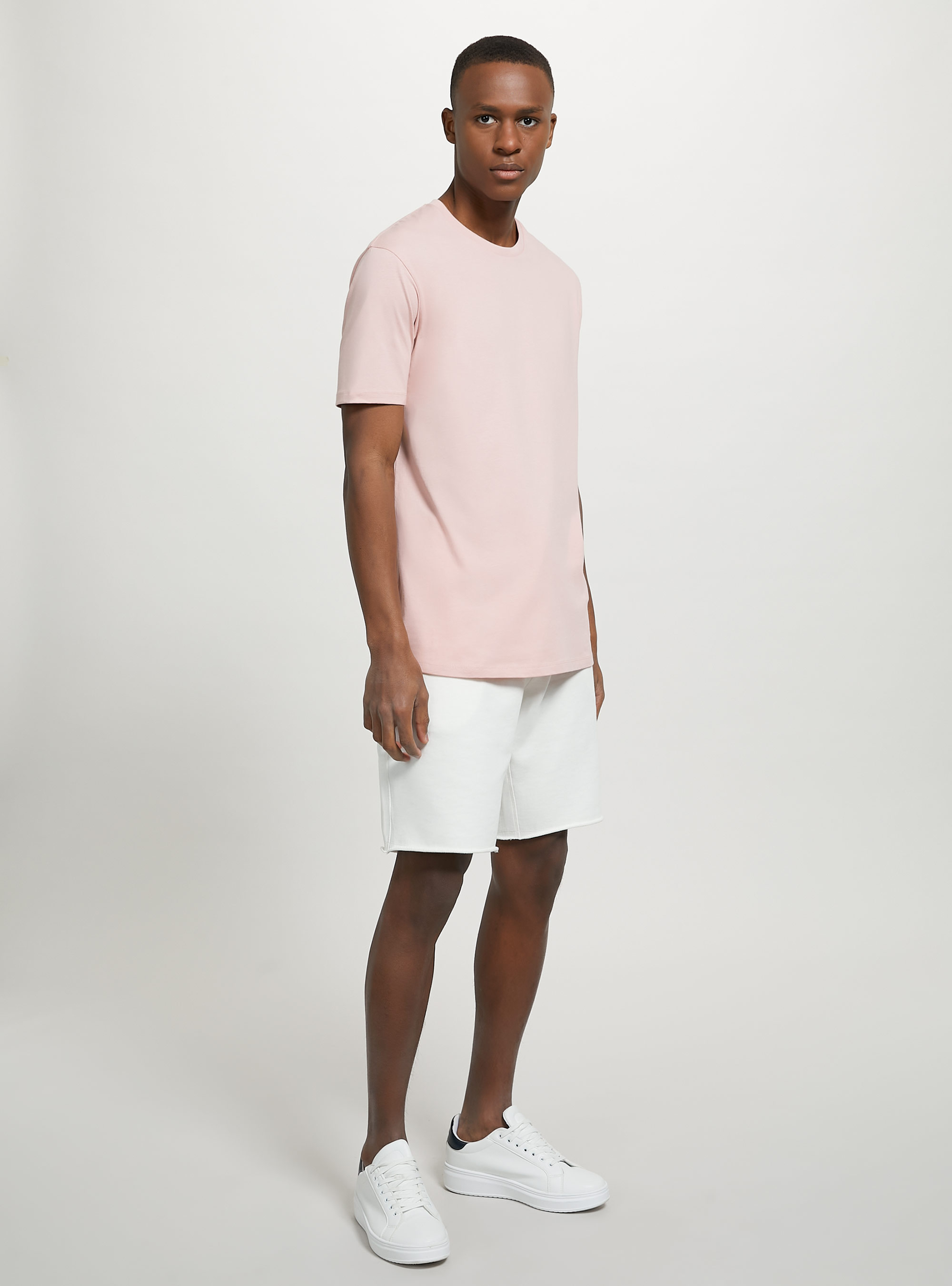 Cotton jogger bermuda shorts, WH1 OFF WHITE
