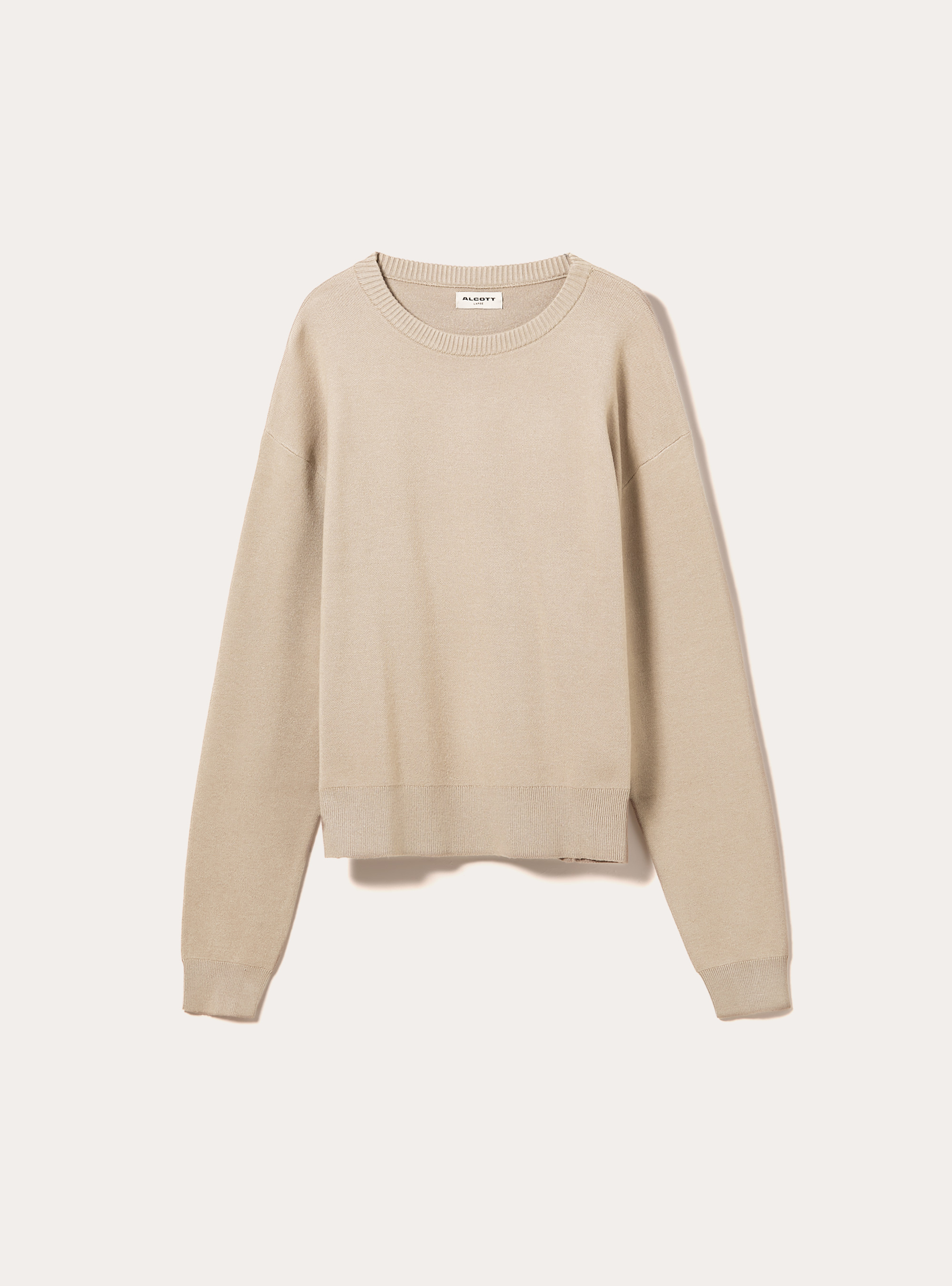 Jersey suave de corte cuadrado, BG2 BEIGE MEDIUM