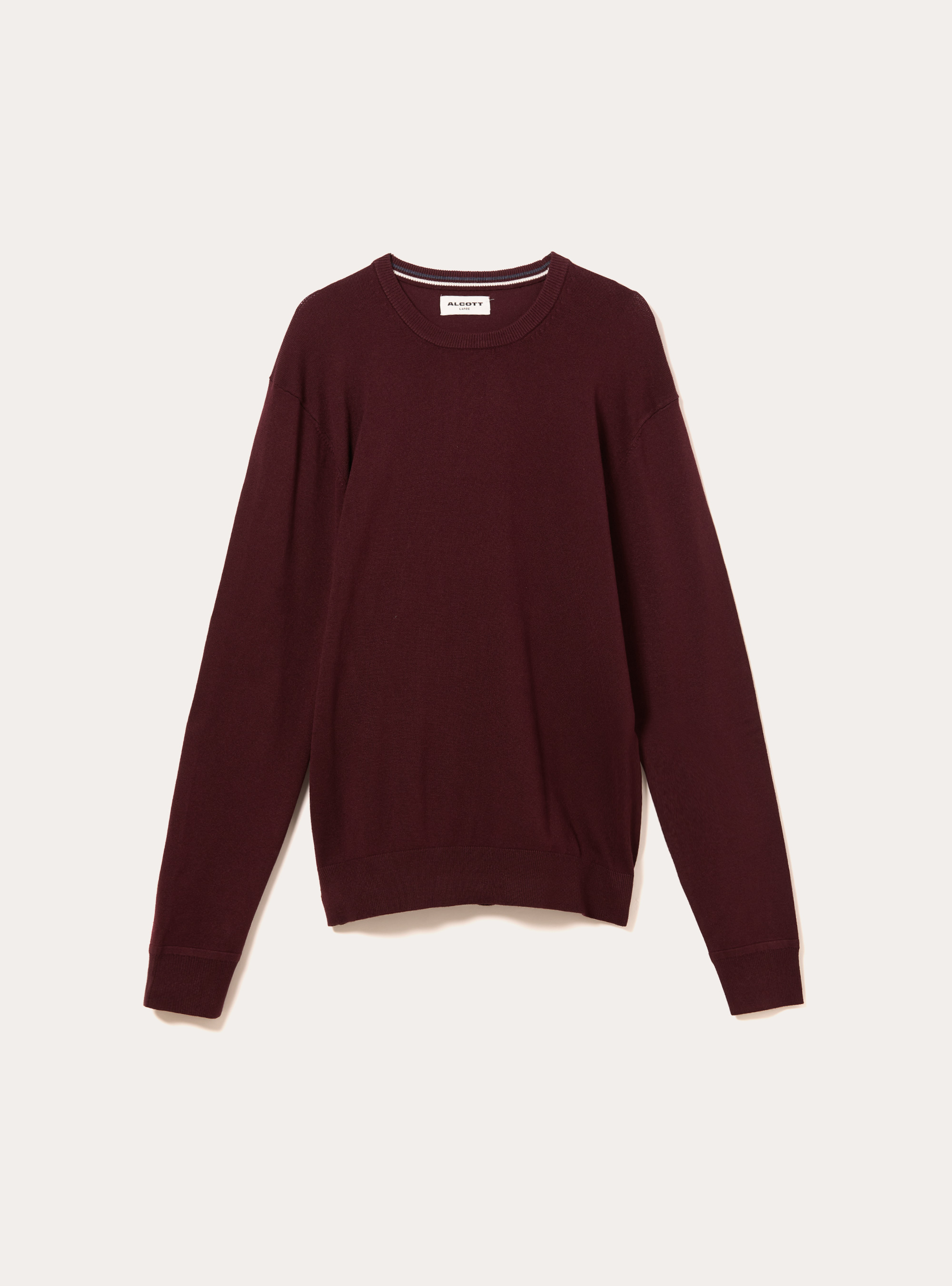 Jersey de cuello redondo de viscosa Ecovero, BO1 BORDEAUX DARK