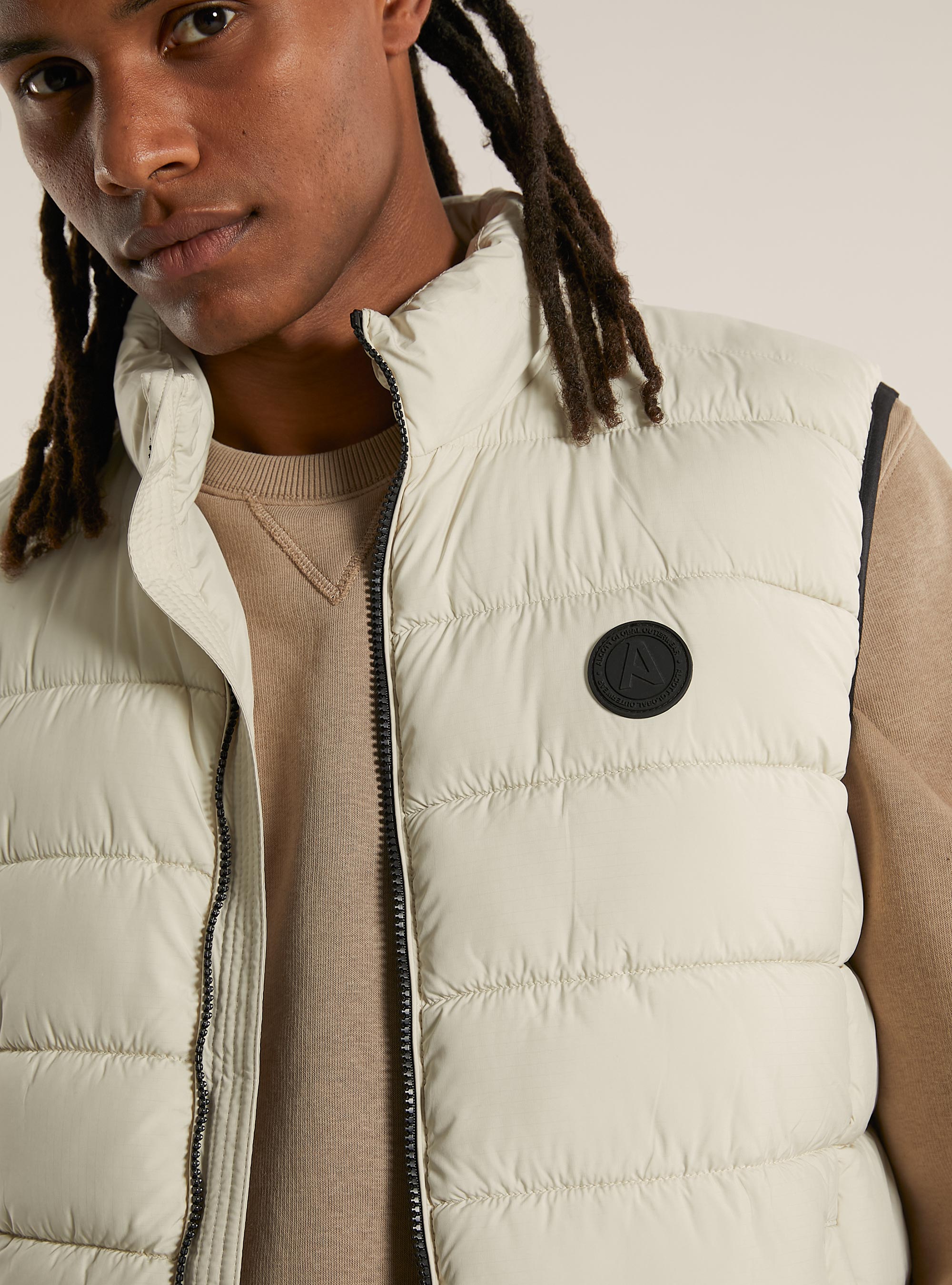 Padded sleeveless jacket, CR3 CREAM LIGHT