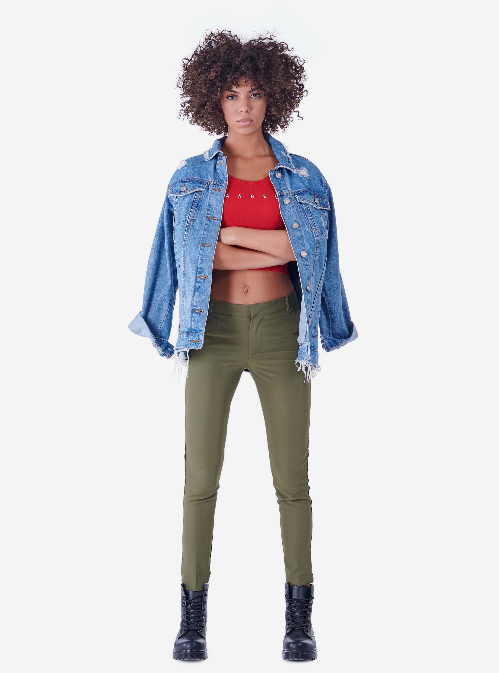 Skinny fit trousers, KAKI