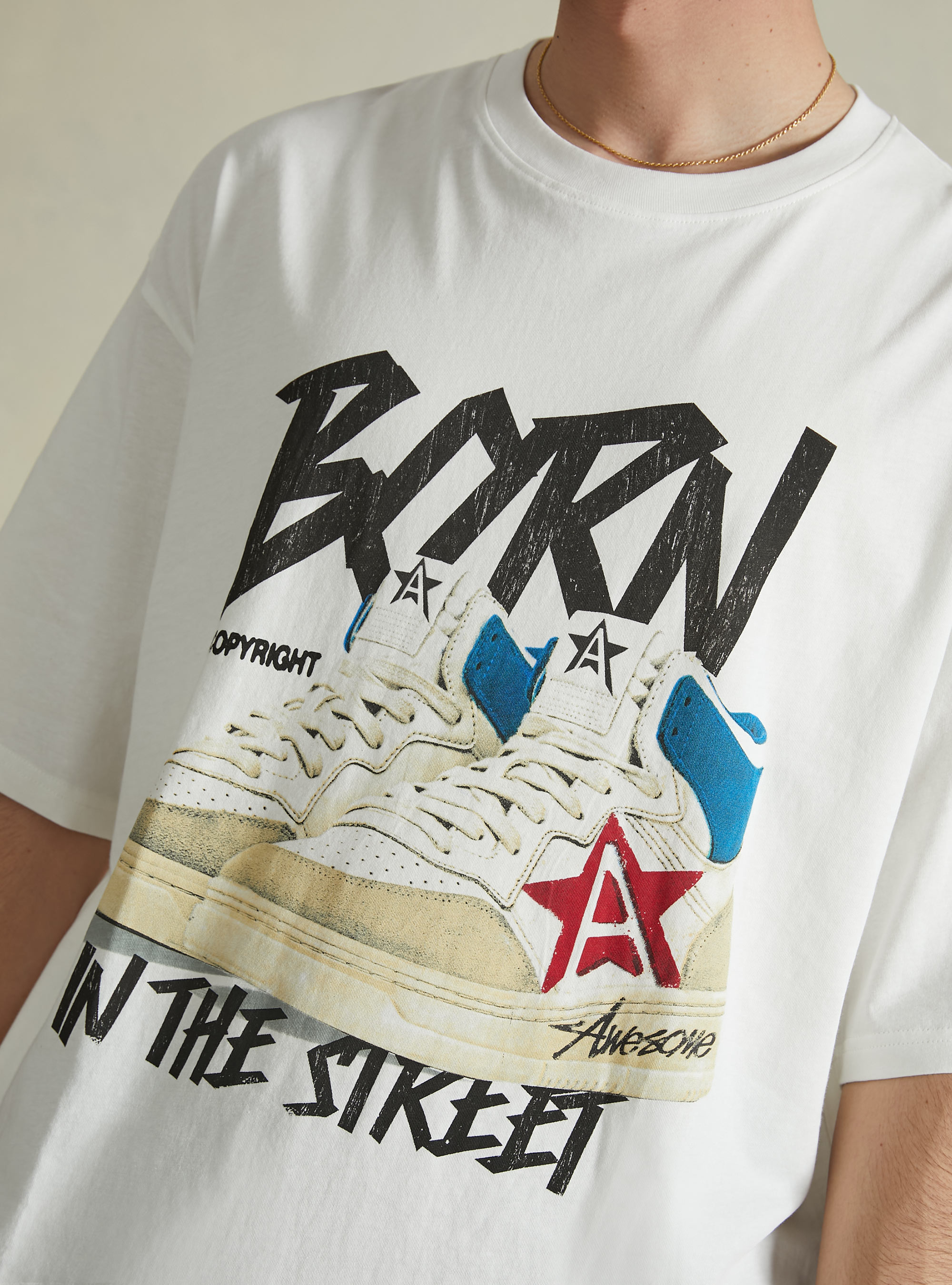 T-shirt oversize avec impression d'entraineur, WH1 OFF WHITE