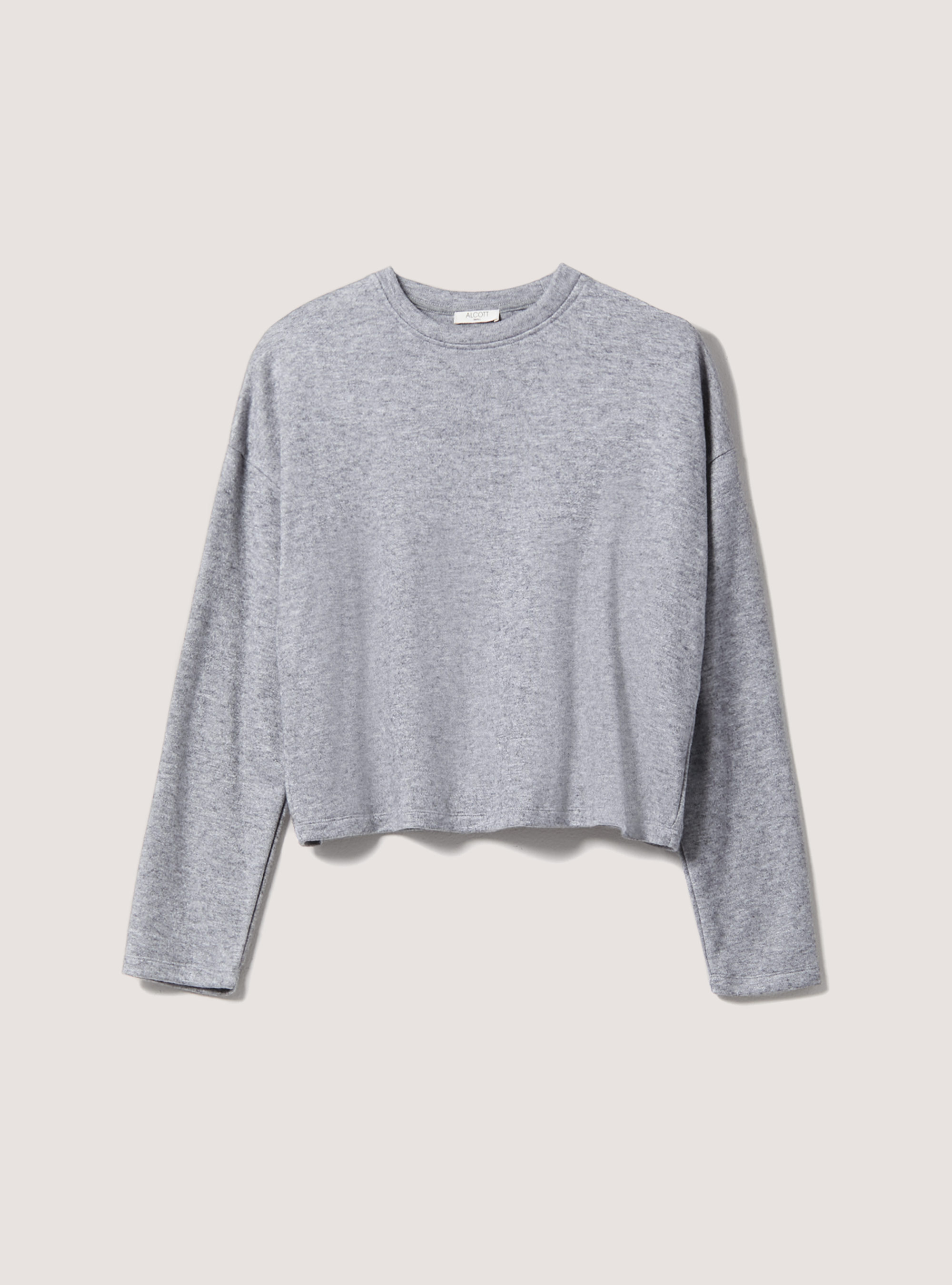 Sweat-shirt au toucher doux, C135 GREY MELANGE