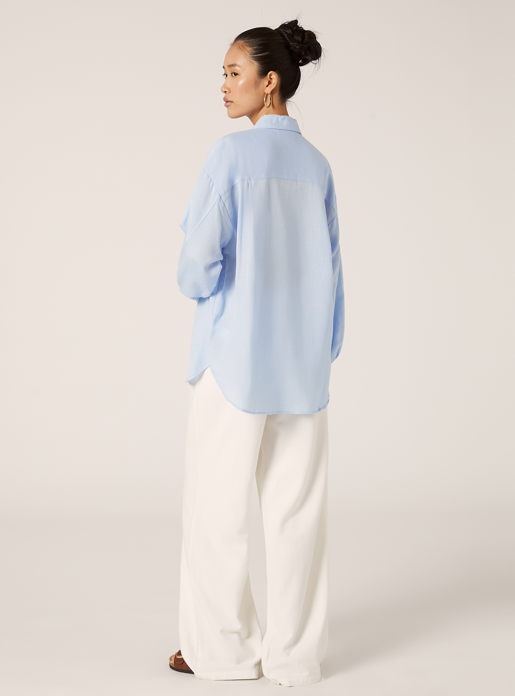 Comfort fit linen shirt, AZ3 AZURE LIGHT